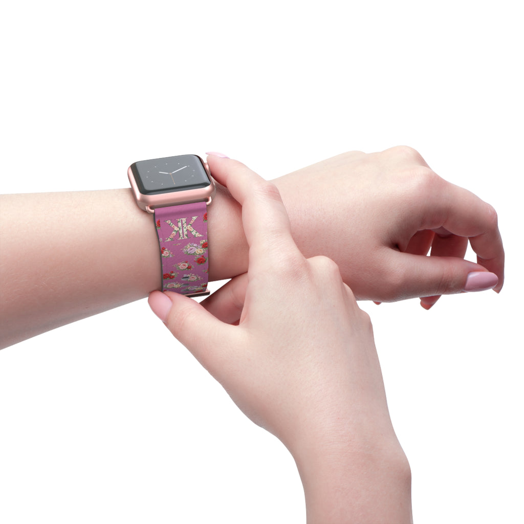 Anthos Collection Light Pink Floral Vintage Watch Band — Apple Watch Strap