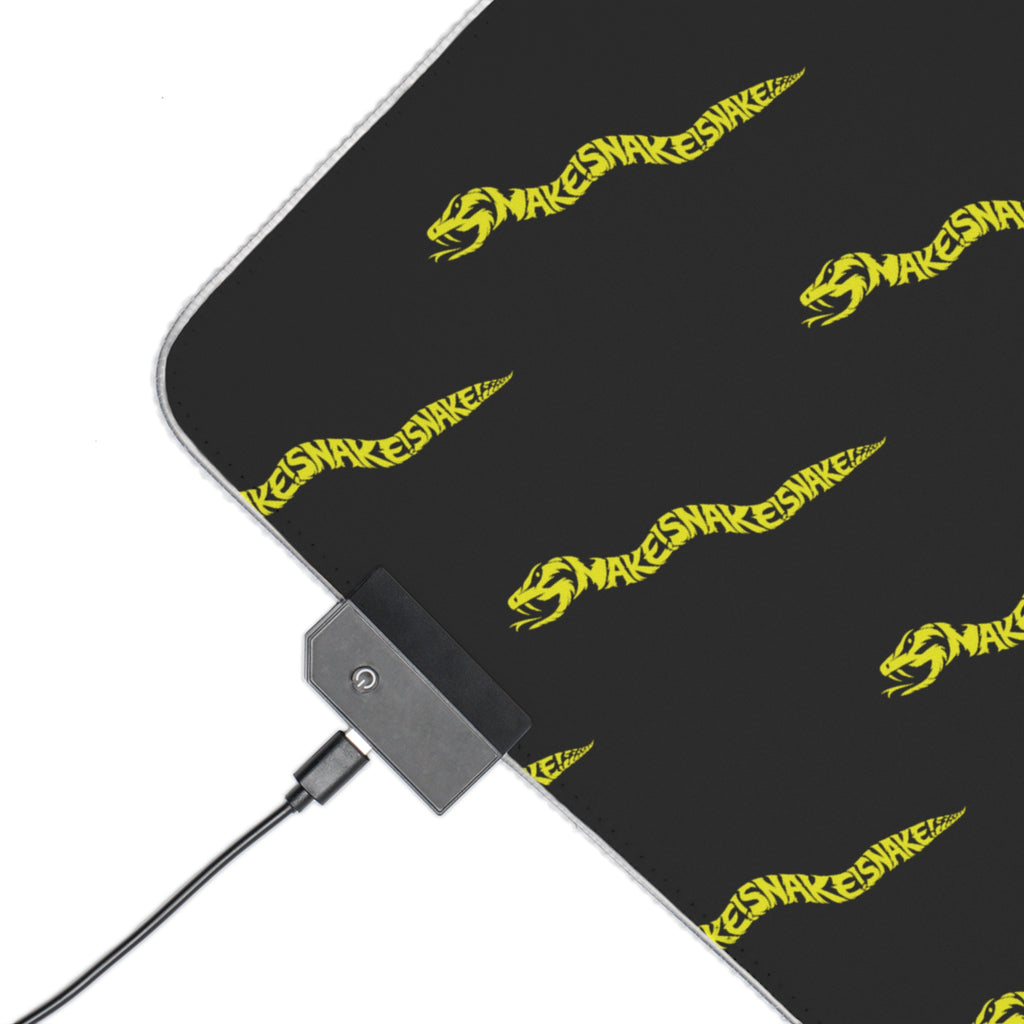 Aspis Collection LED Gaming Mouse Pad — RGB Edge Large Desk Mat with Repeating Lightning Pattern