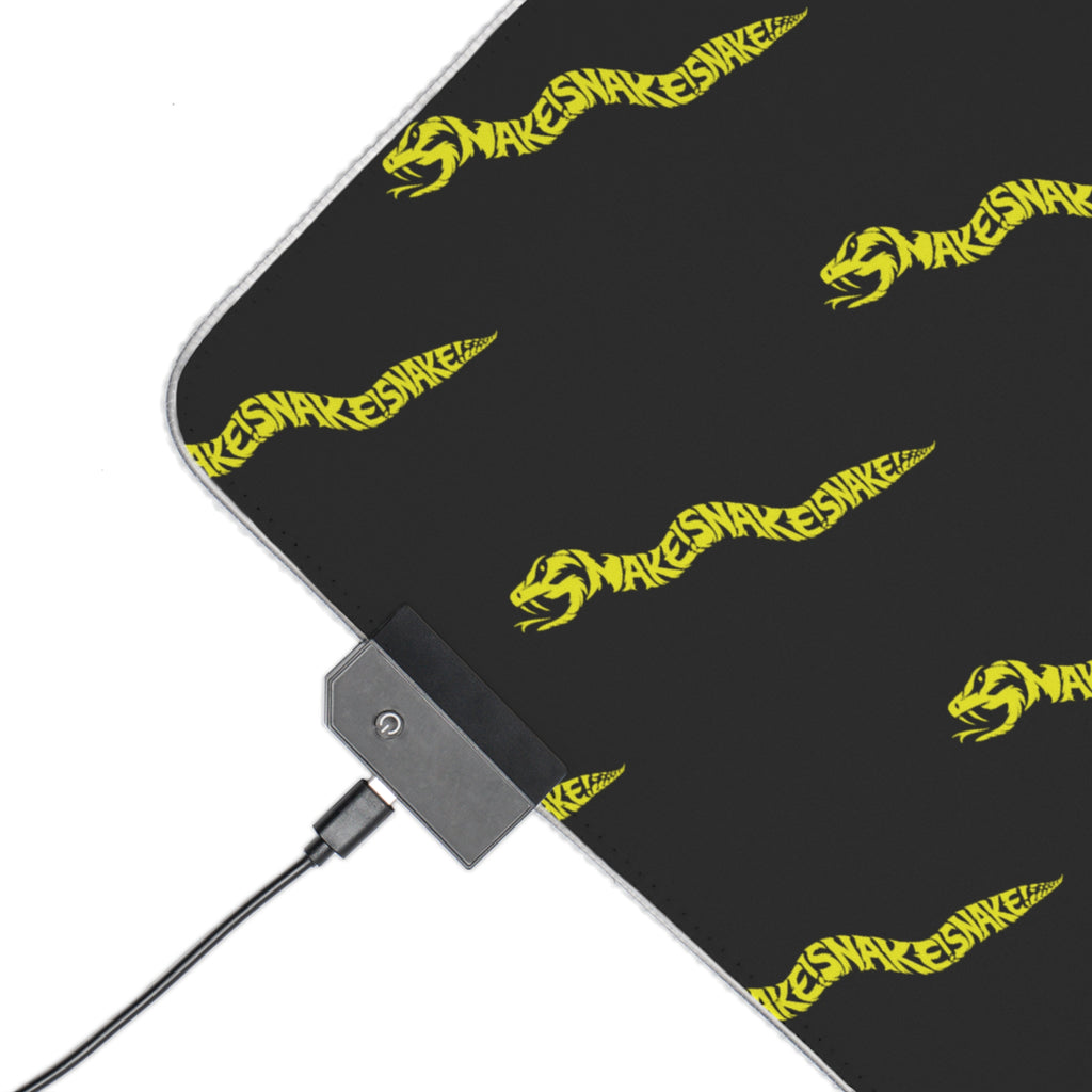 Aspis Collection LED Gaming Mouse Pad — RGB Edge Large Desk Mat with Repeating Lightning Pattern