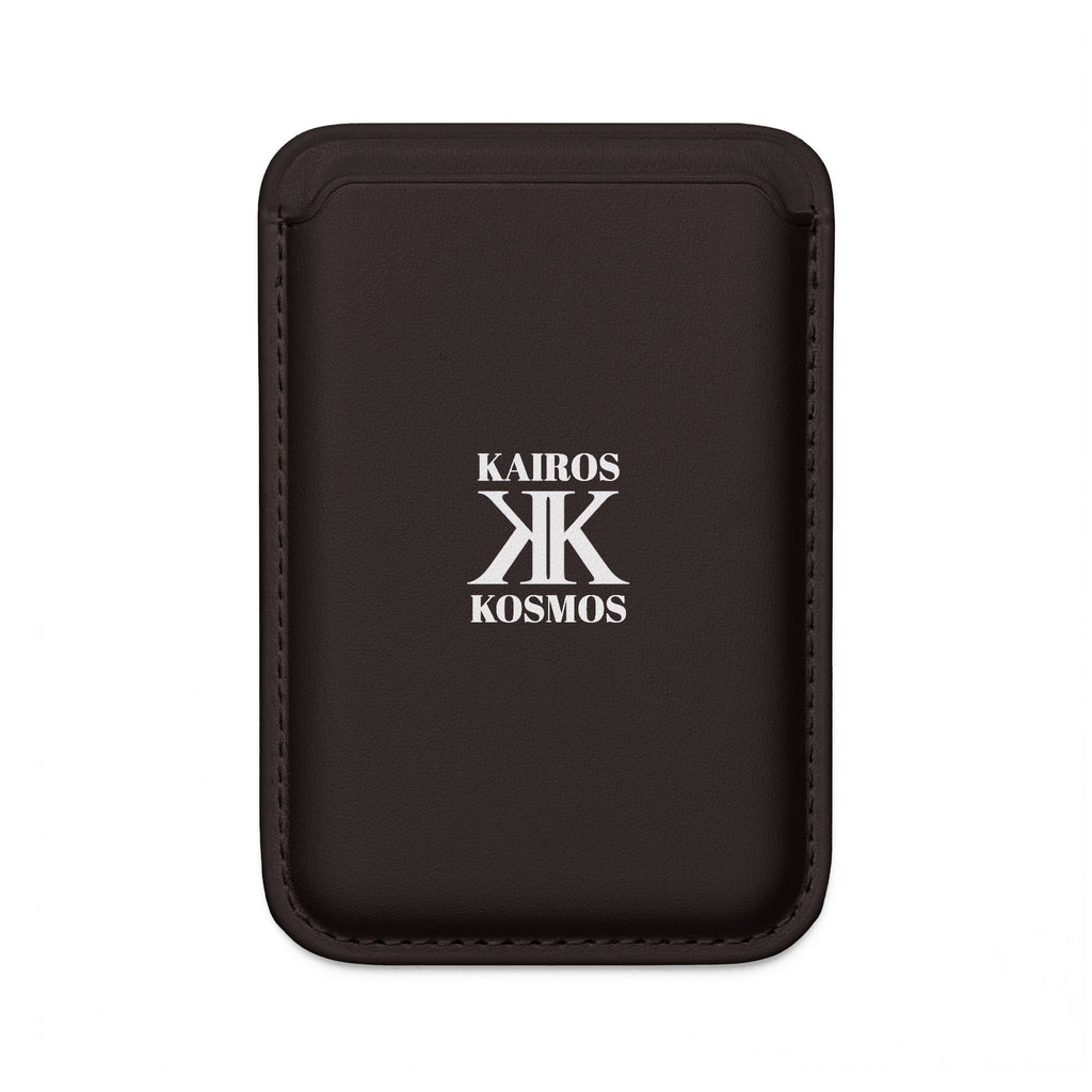 Vegan MagSafe Wallet BLACK — Kairos Kosmos Logo Card Holder