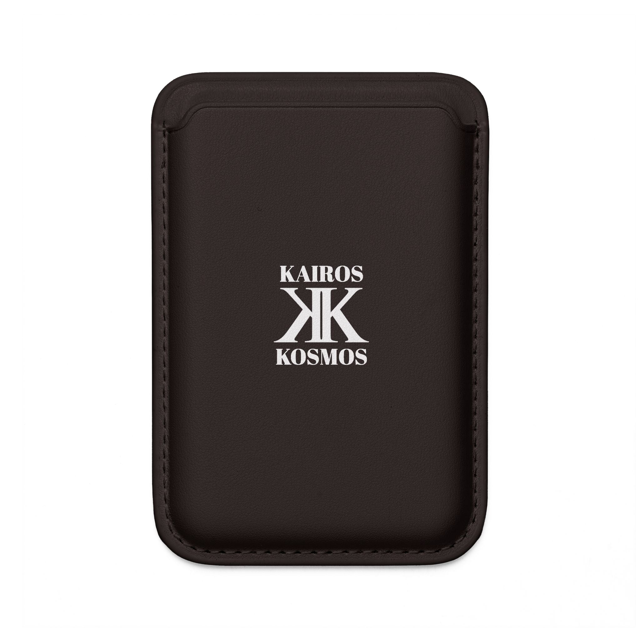 Vegan MagSafe Wallet BLACK — Kairos Kosmos Logo Card Holder