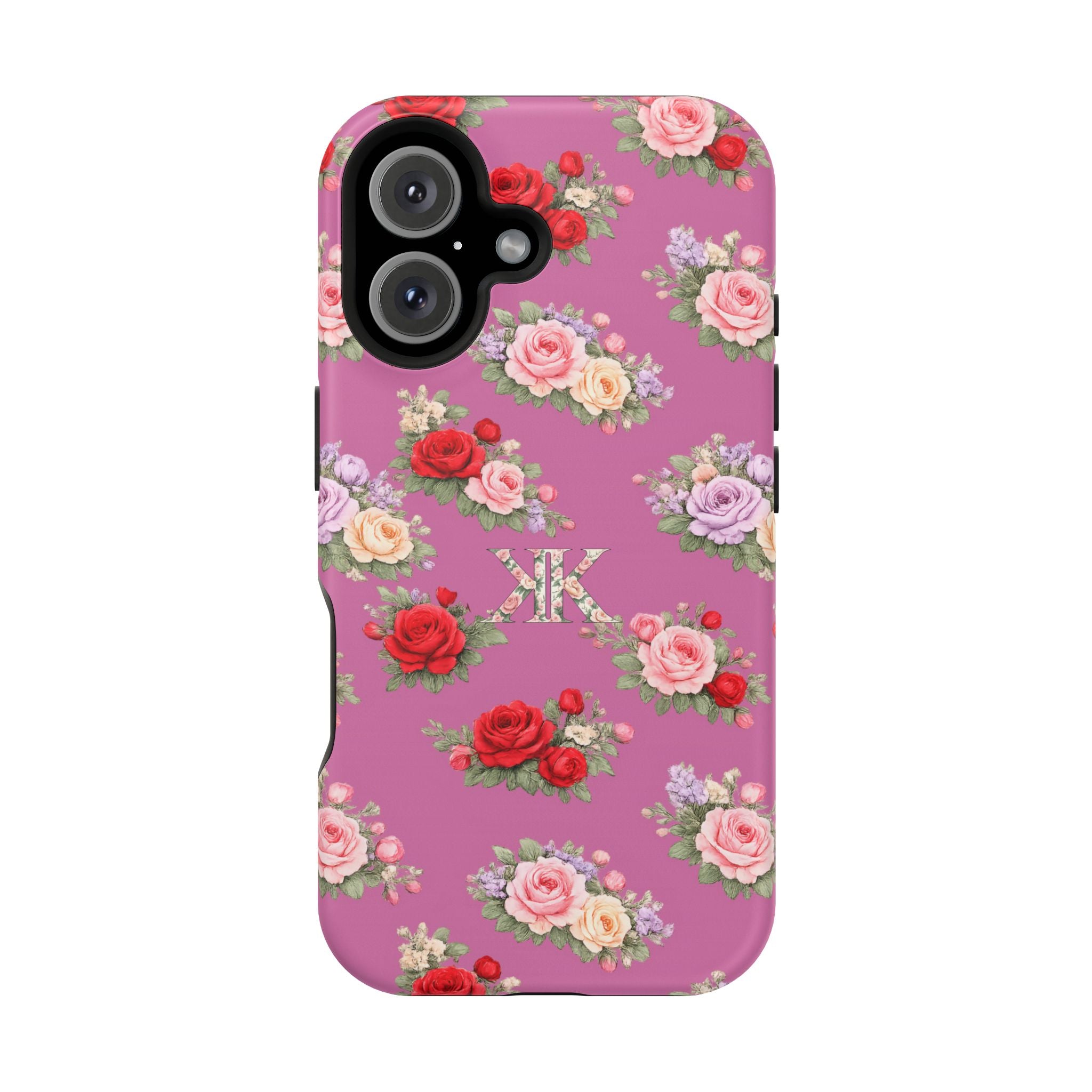 Anthos Collection Light Pink  Vintage Floral Rose Pattern Magnetic Impact-Resistant Phone Case