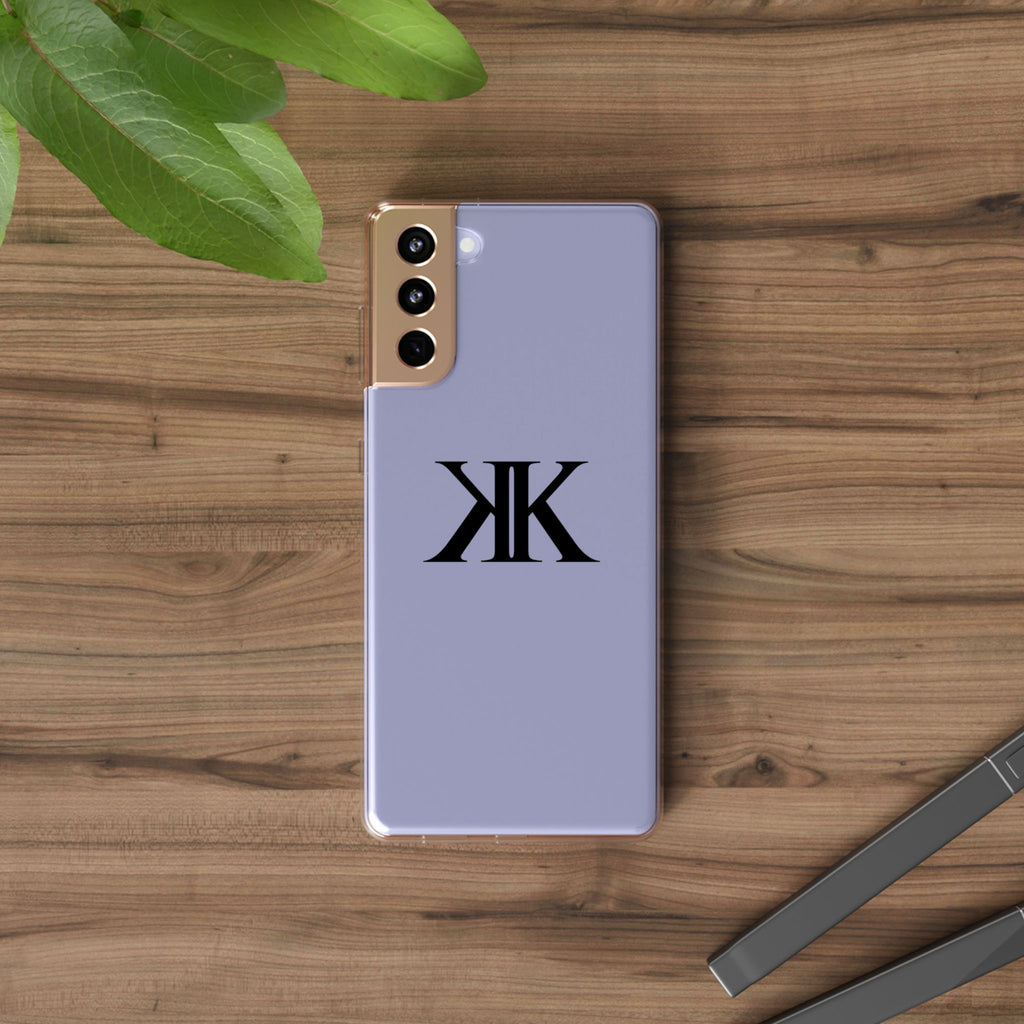 Kairos Kosmos Clear Phone Case — Minimal Black KK Monogram