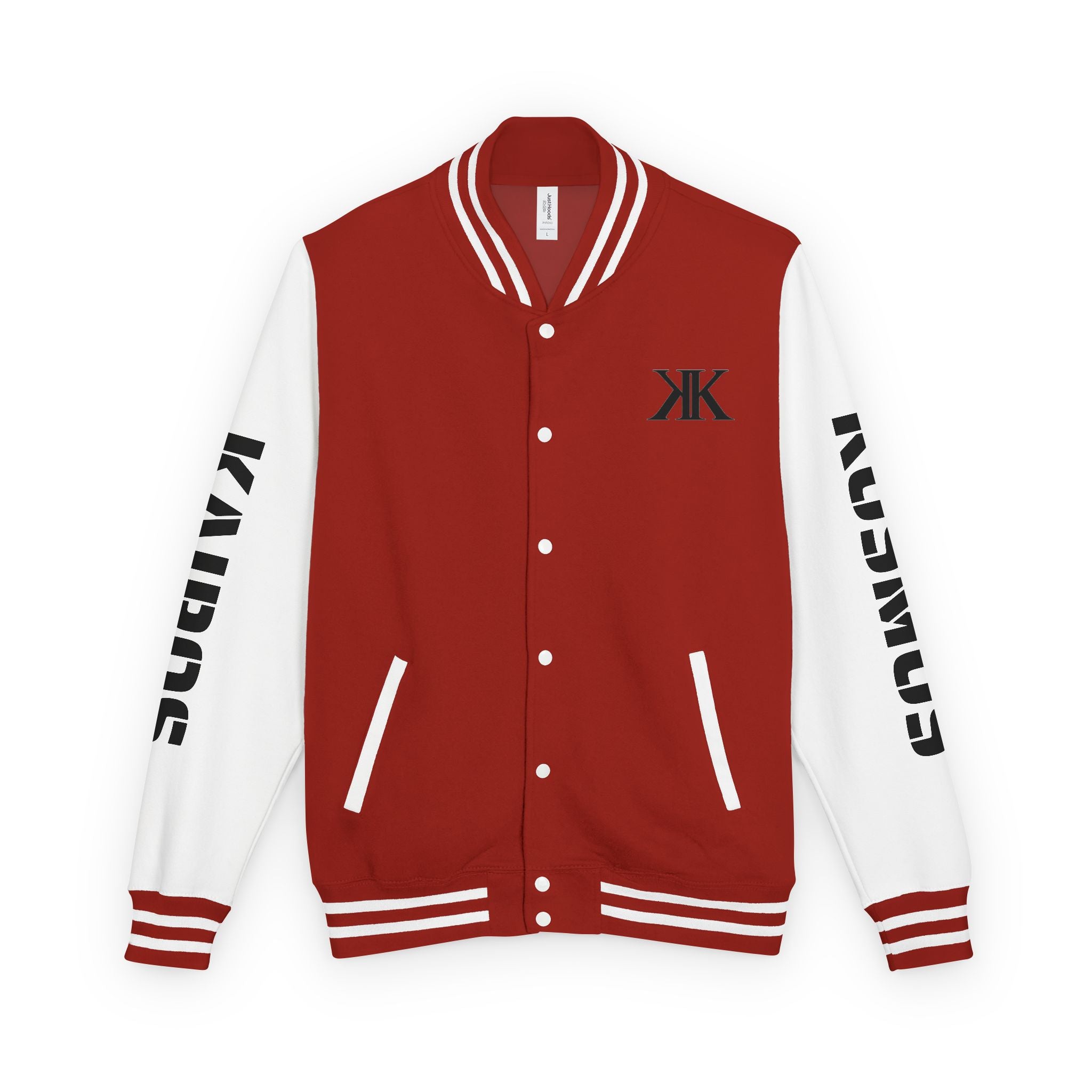 Letterman Jacket RED — "Give No Fu*ks" Bold Varsity Bomber