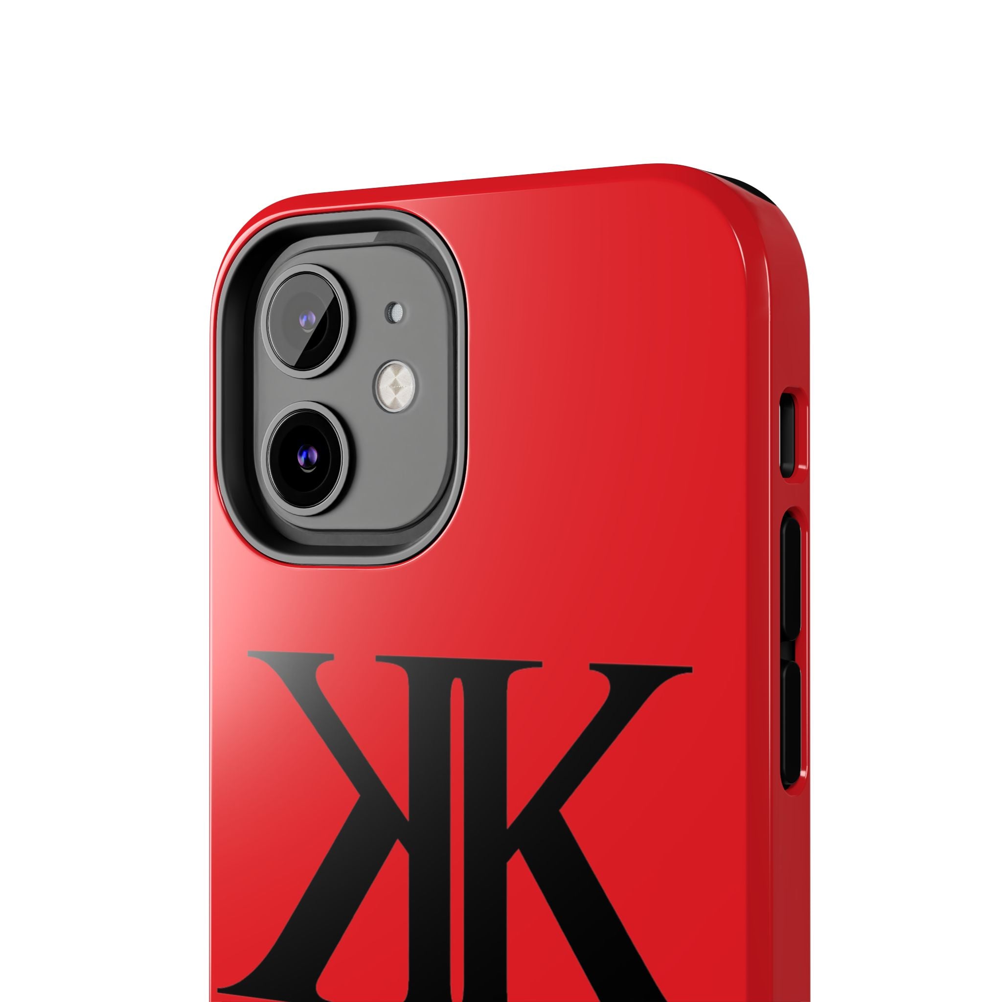Monogram 'KK' RED Tough Phone Case — Minimal Black Initials Protective Cover