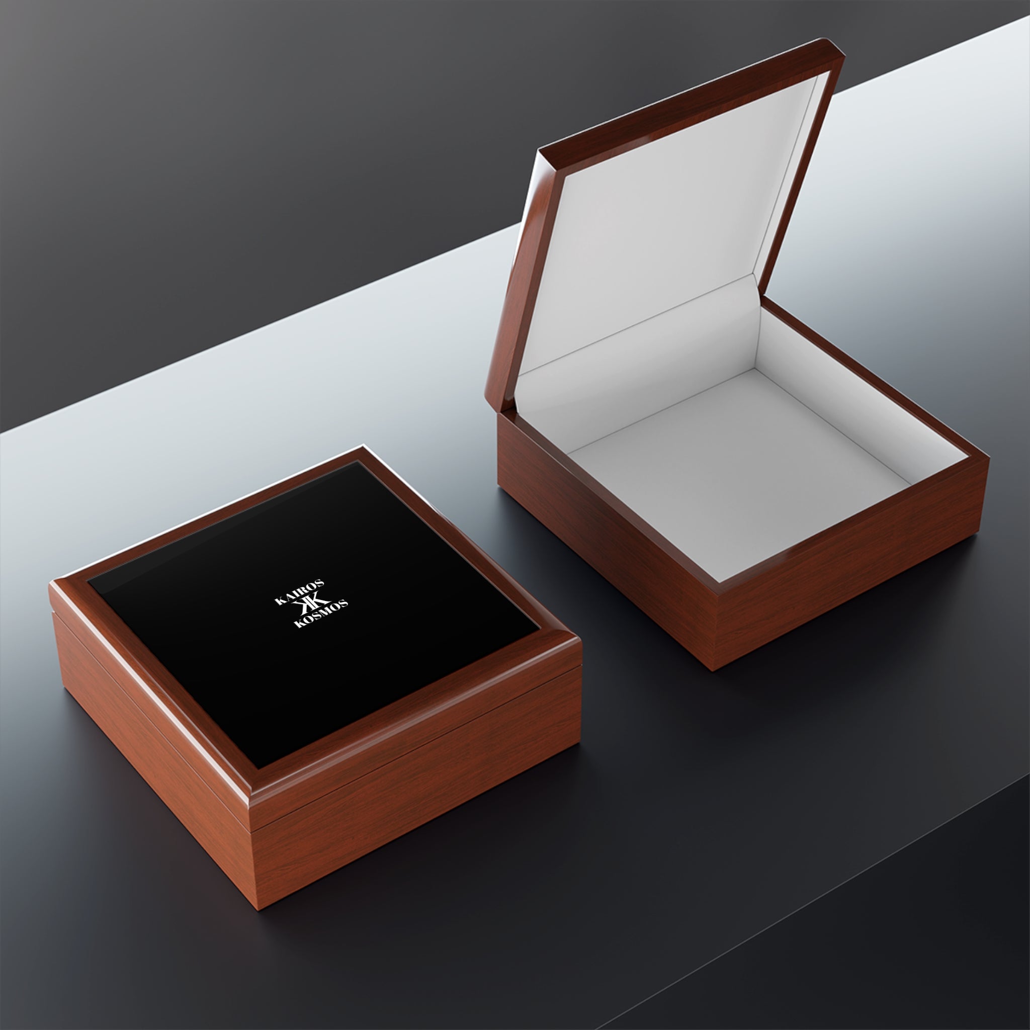 Jewelry Box BLACK with Minimalist 'KAIROS KOSMOS' Logo