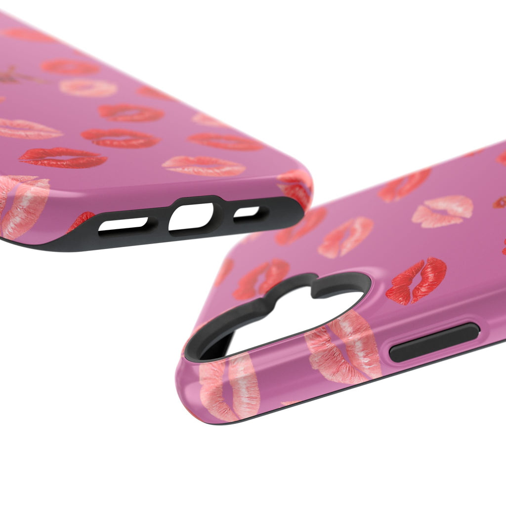 Psyche Collection Light Pink - Kiss Pattern Magnetic Impact Phone Case