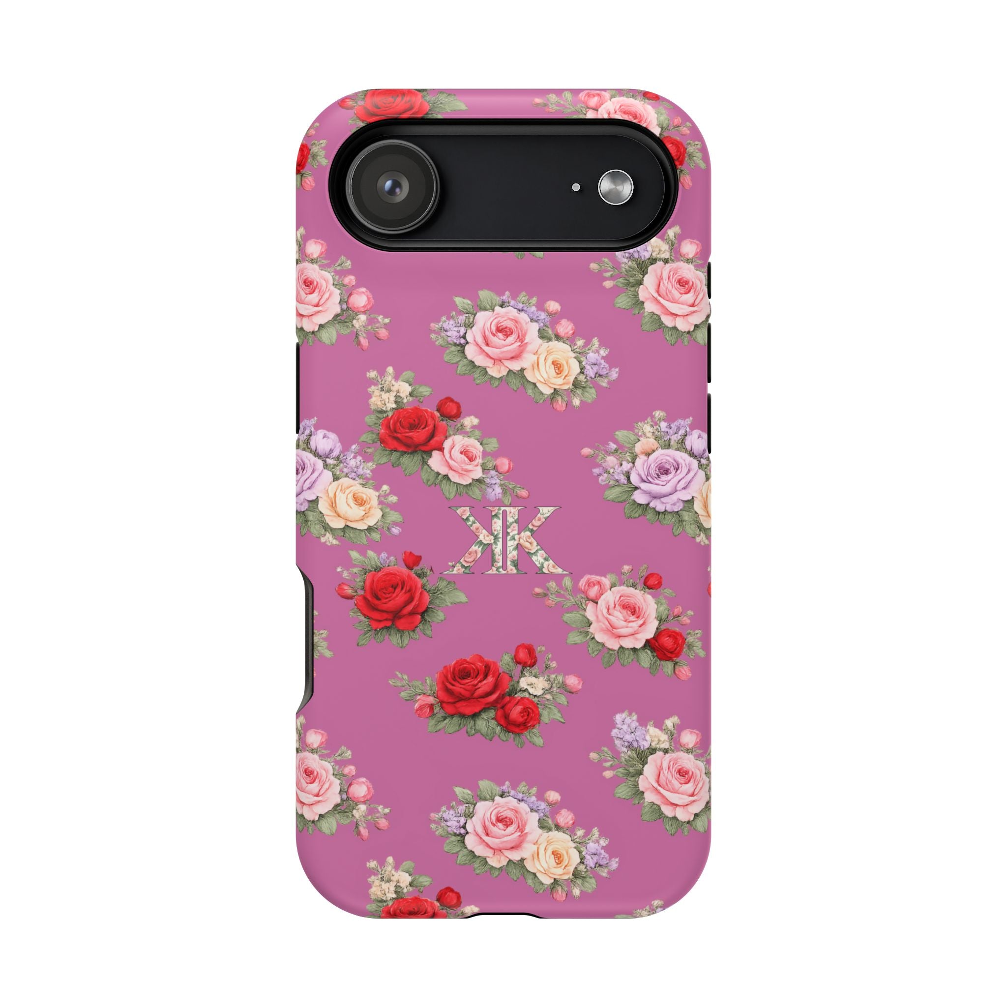 Anthos Collection Light Pink  Vintage Floral Rose Pattern Magnetic Impact-Resistant Phone Case