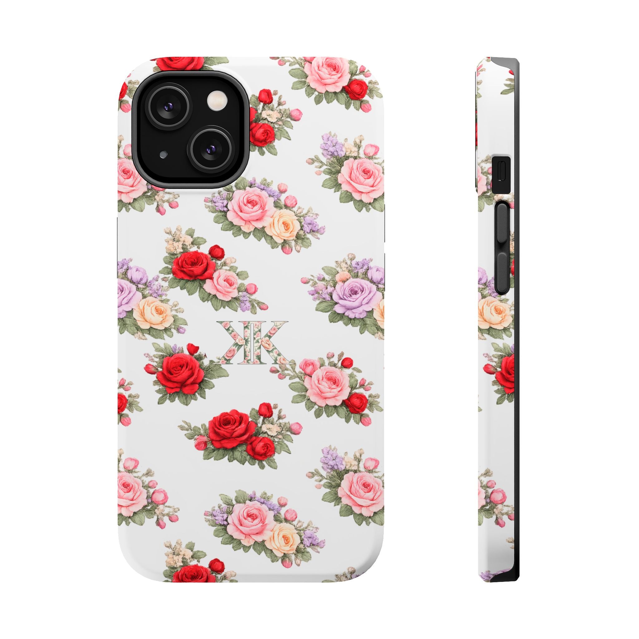 Anthos Collection Vintage Floral Rose Pattern Magnetic Impact-Resistant Phone Case