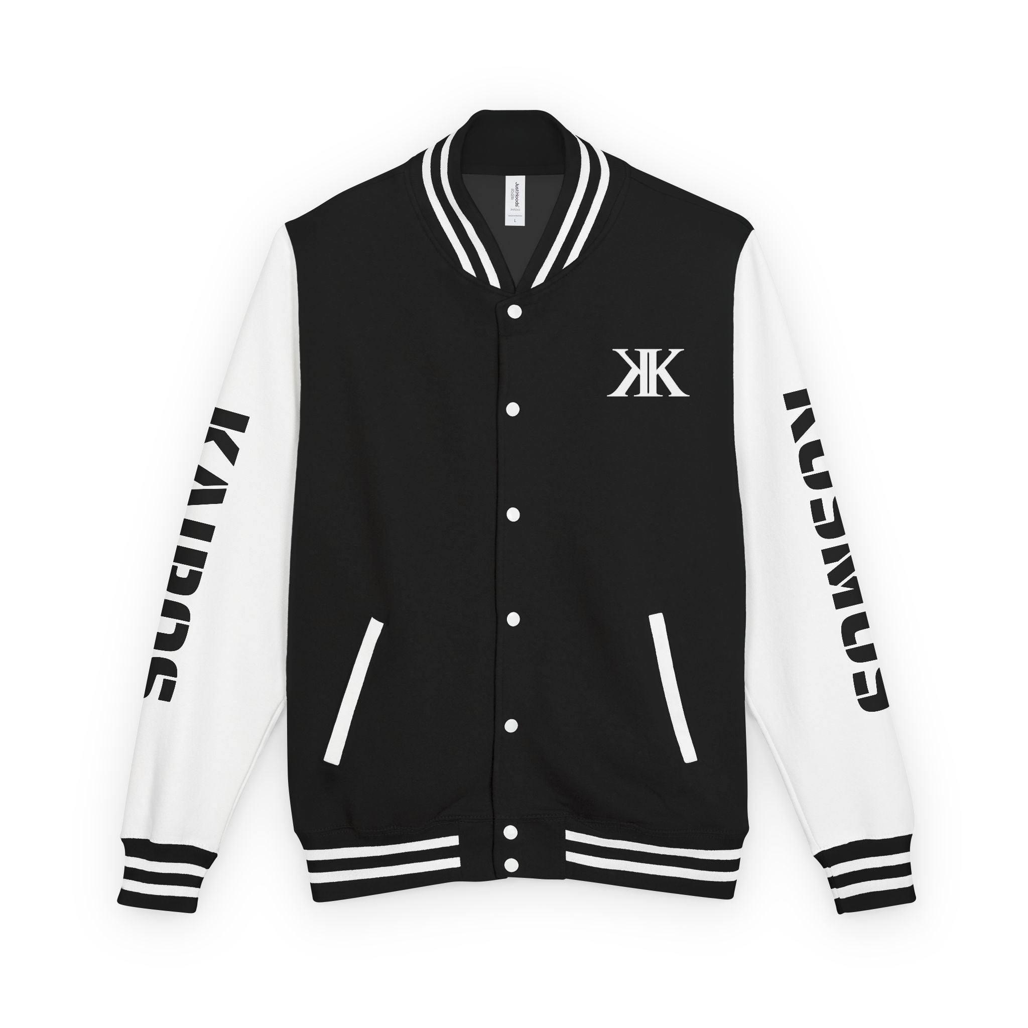 Letterman Jacket BLACK — "Give No Fu*ks" Bold Varsity Bomber