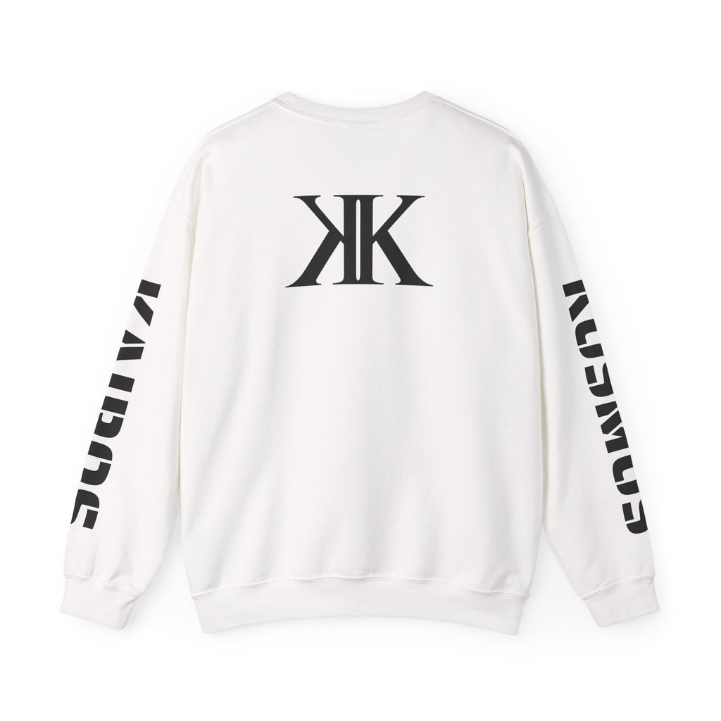 Crewneck Sweatshirt — Bold KK Logo with Sleeve Text (Kaurde / Kaurde)