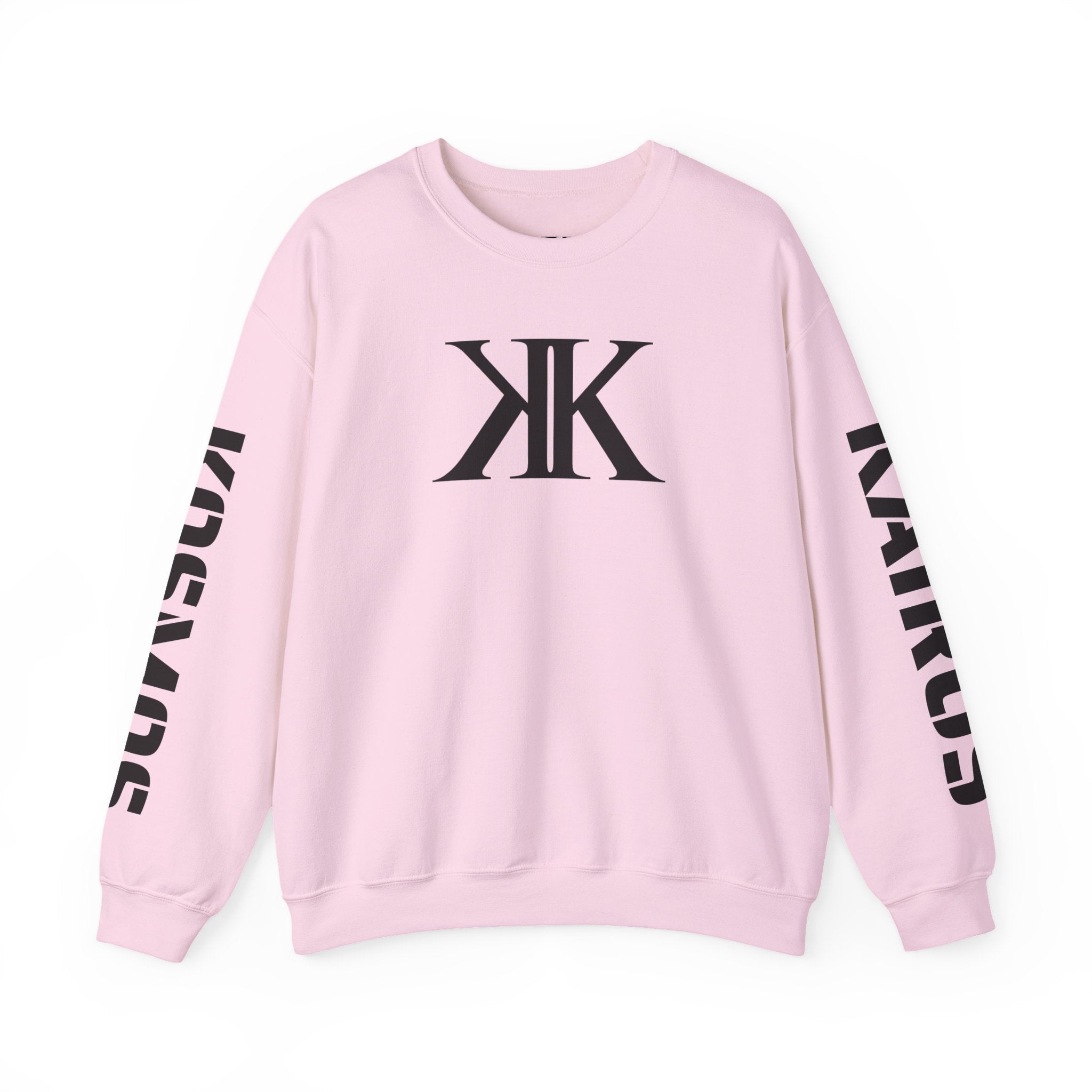 Crewneck Sweatshirt — Bold KK Logo with Sleeve Text (Kaurde / Kaurde)