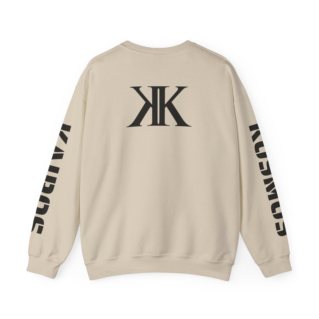Crewneck Sweatshirt — Bold KK Logo with Sleeve Text (Kaurde / Kaurde)