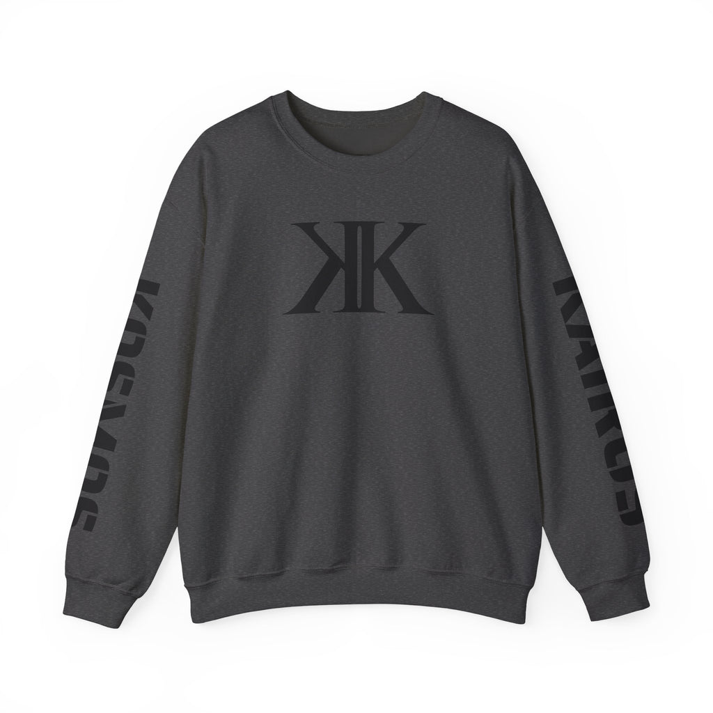 Crewneck Sweatshirt — Bold KK Logo with Sleeve Text (Kaurde / Kaurde)