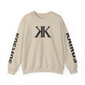 Crewneck Sweatshirt — Bold KK Logo with Sleeve Text (Kaurde / Kaurde)