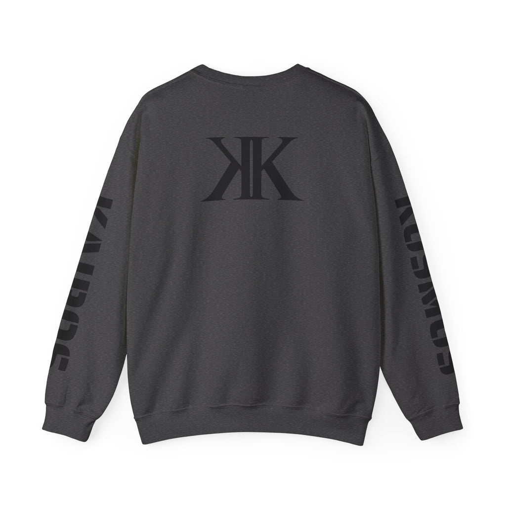 Crewneck Sweatshirt — Bold KK Logo with Sleeve Text (Kaurde / Kaurde)