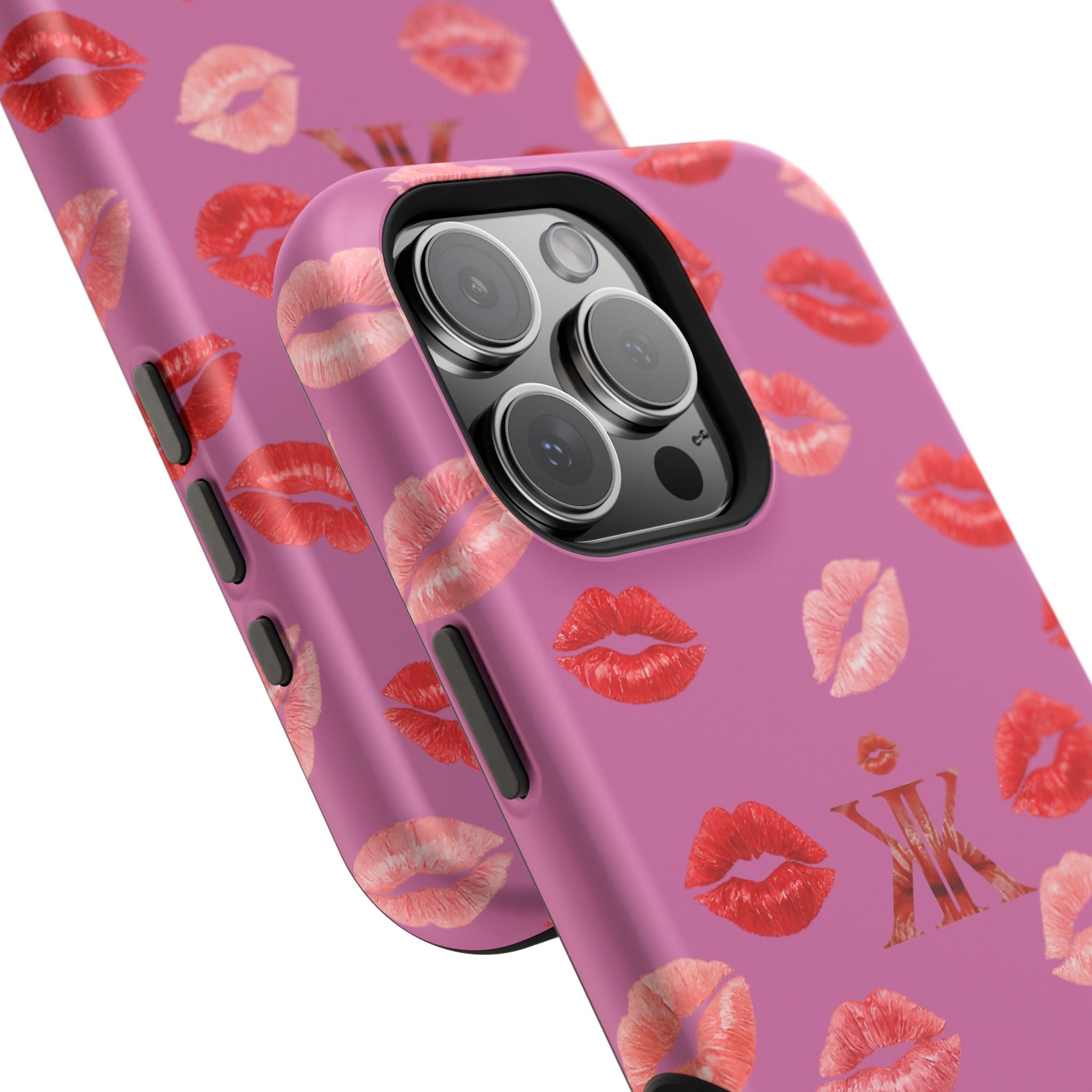 Psyche Collection Light Pink - Kiss Pattern Magnetic Impact Phone Case