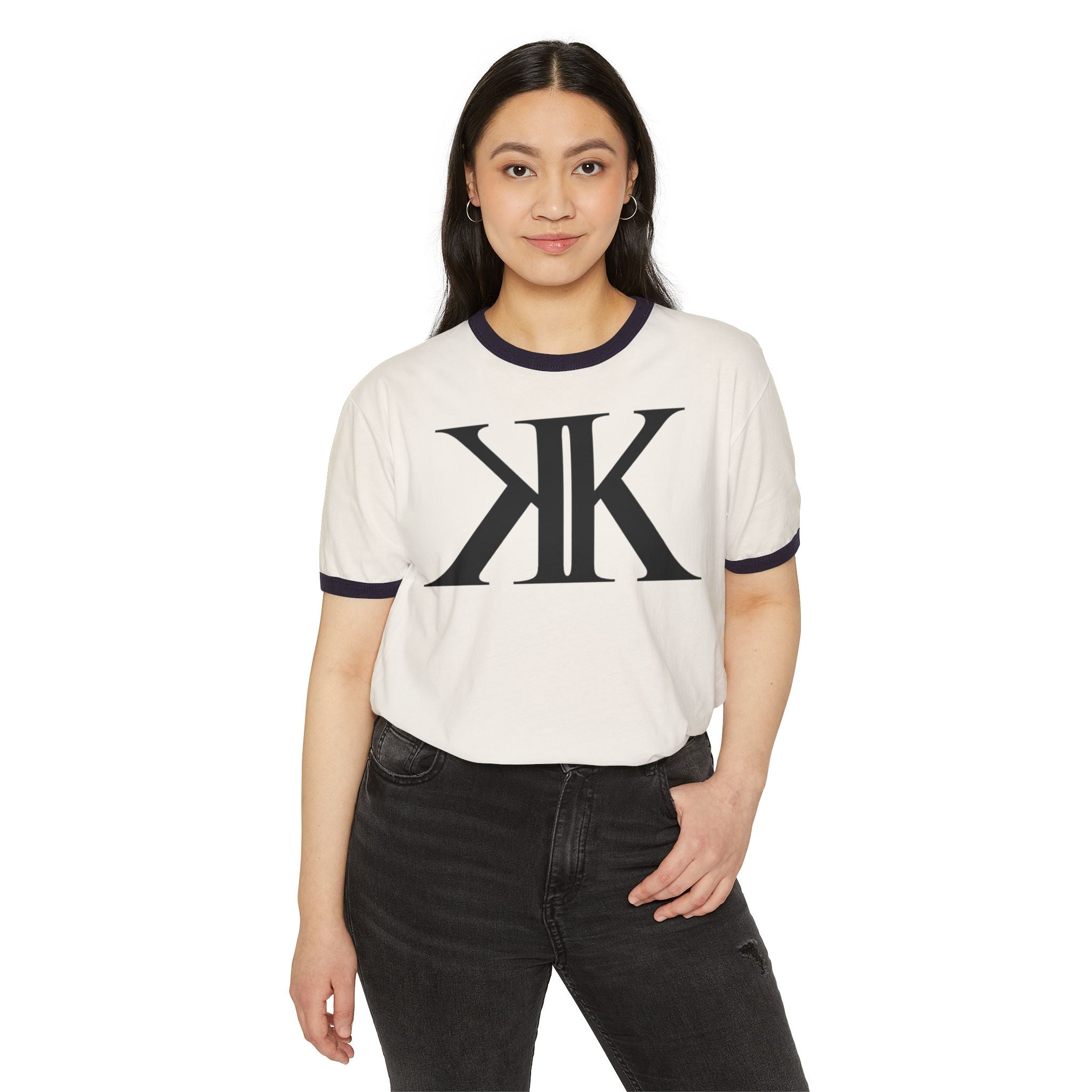 Vintage K Mirror Logo Ringer Uni Sex T-Shirt