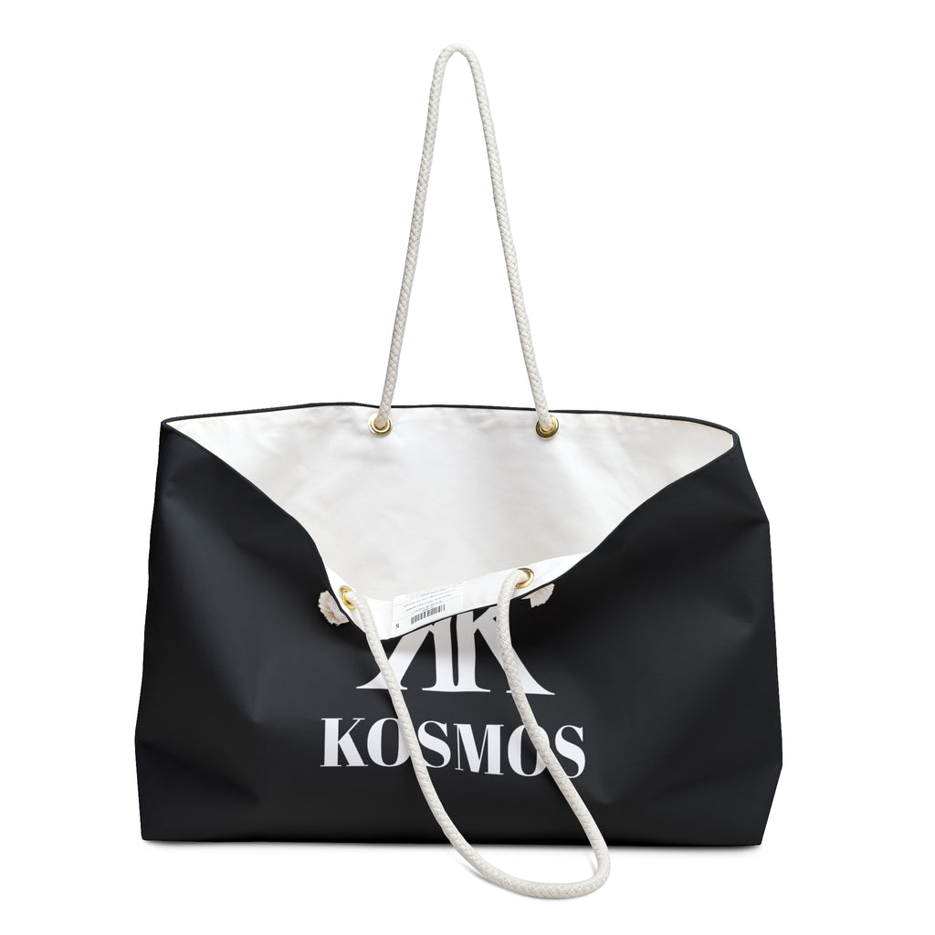 Kairos Kosmos BLACK Weekender Bag — Oversized Travel Tote with Rope Handles