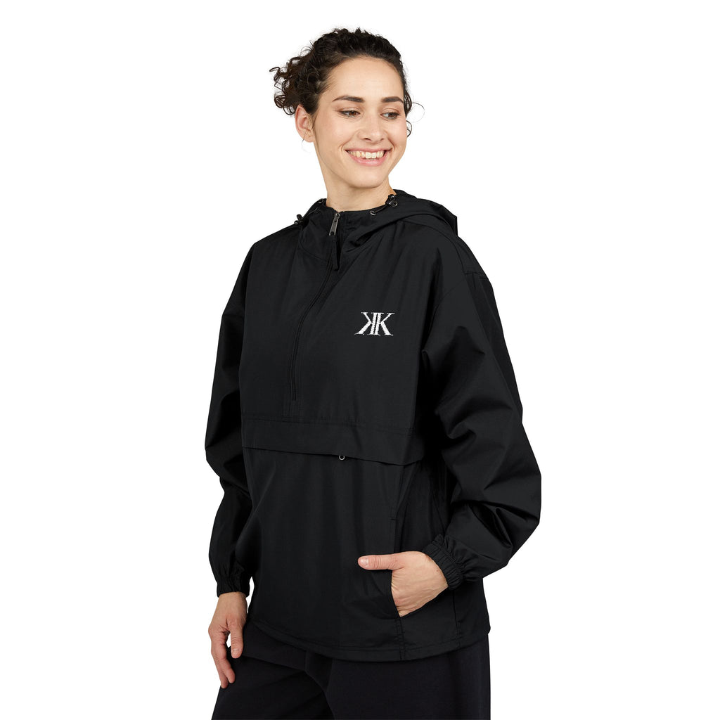 Champion® Packable Anorak Jacket BLACK — Lightweight Hooded Windbreaker for Travel & Outdoor