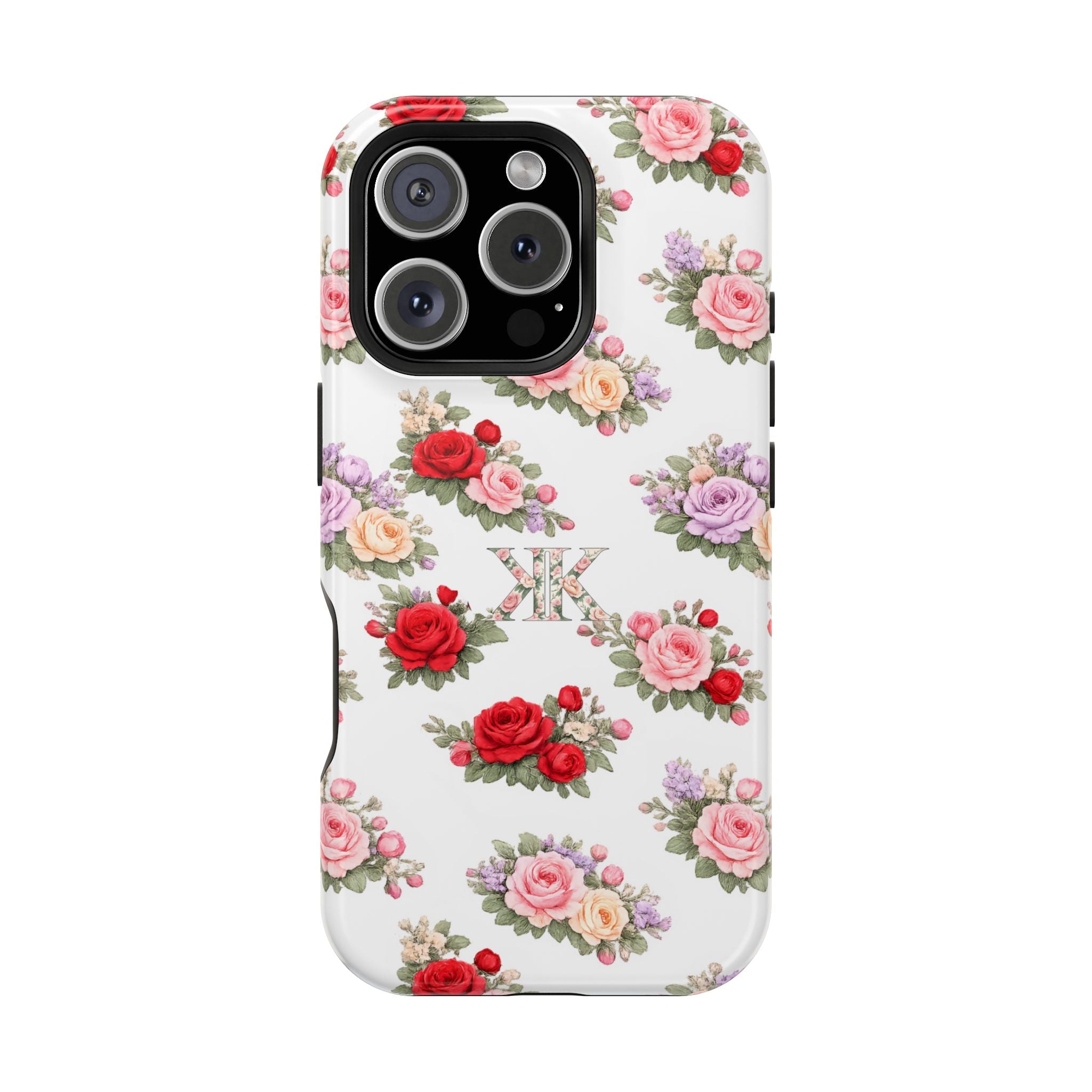 Anthos Collection Vintage Floral Rose Pattern Magnetic Impact-Resistant Phone Case