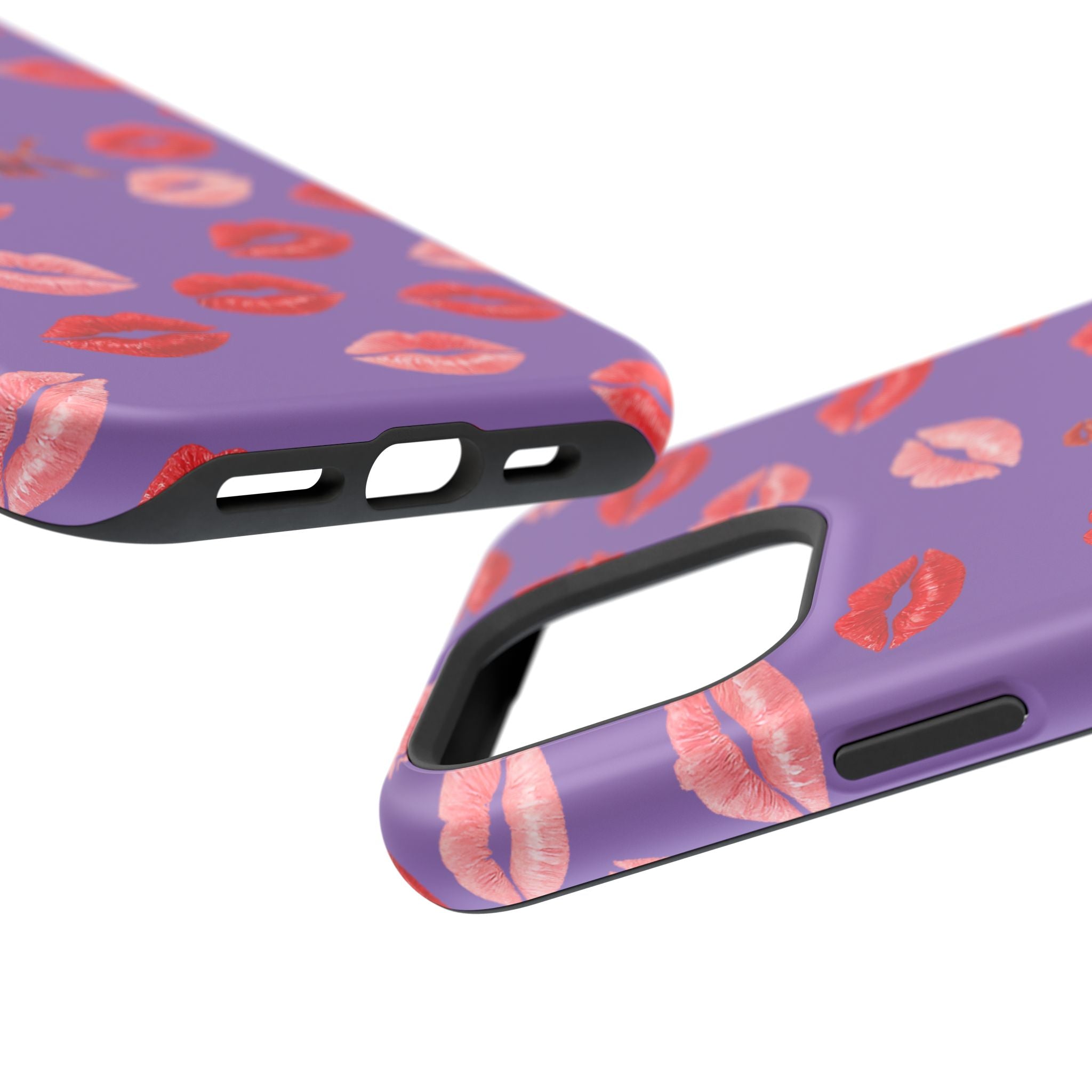 Psyche Collection Light Purple - Kiss Pattern Magnetic Impact Phone Case