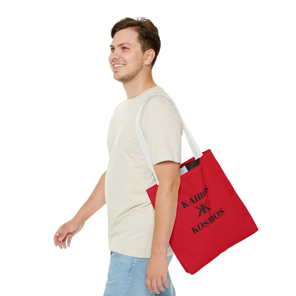 Kairos Kosmos RED Tote Bag – Minimalist Monogram Tote