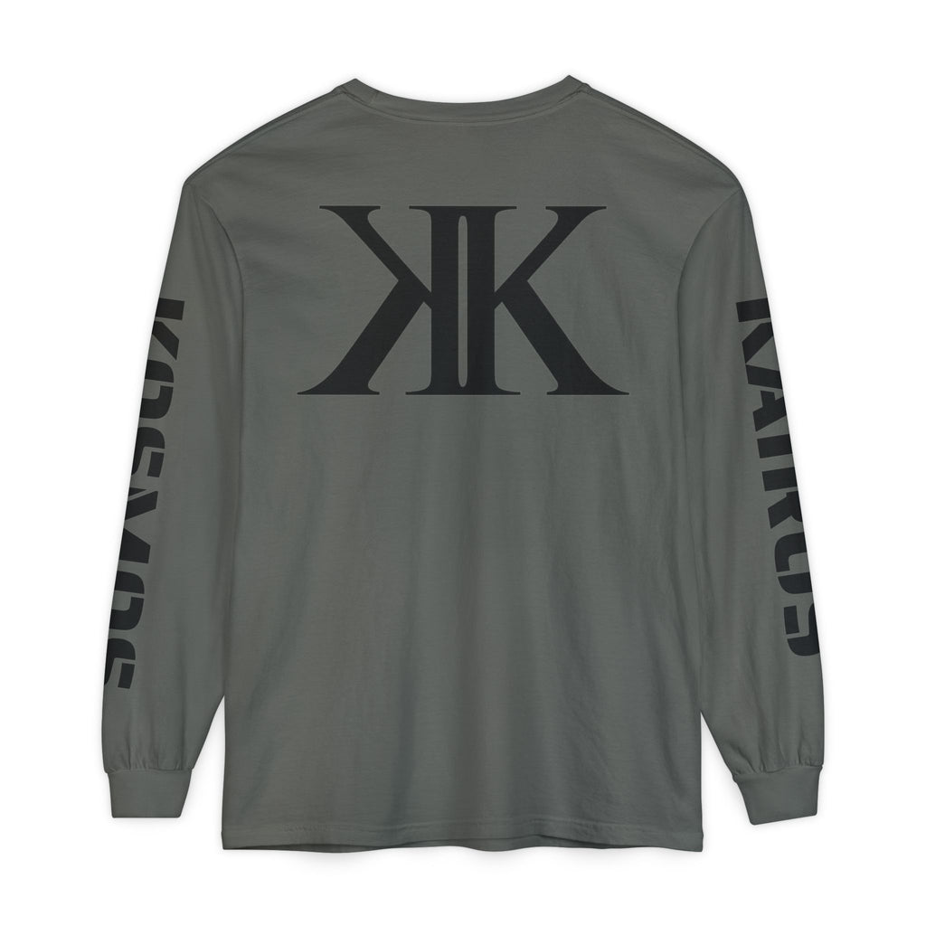 KOSMOS Monogram Uni-Sex Long Sleeve Tee — Bold Black Logo Sleeve Shirt