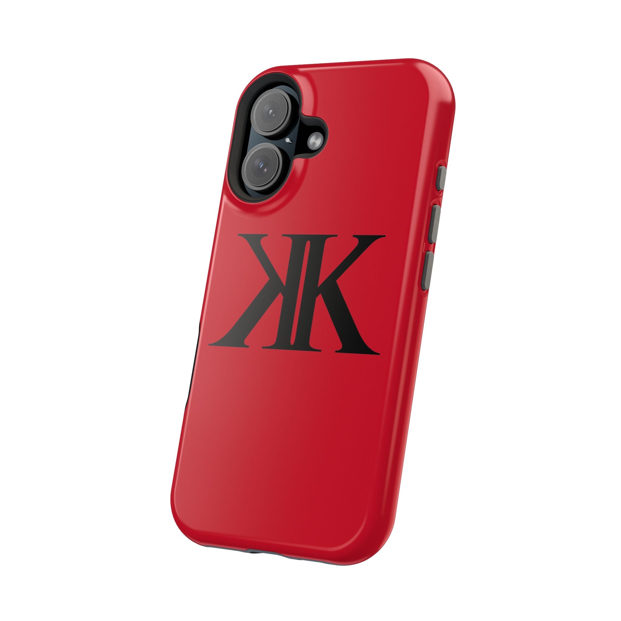 Magnetic Impact-Resistant RED Case with Bold KK Monogram