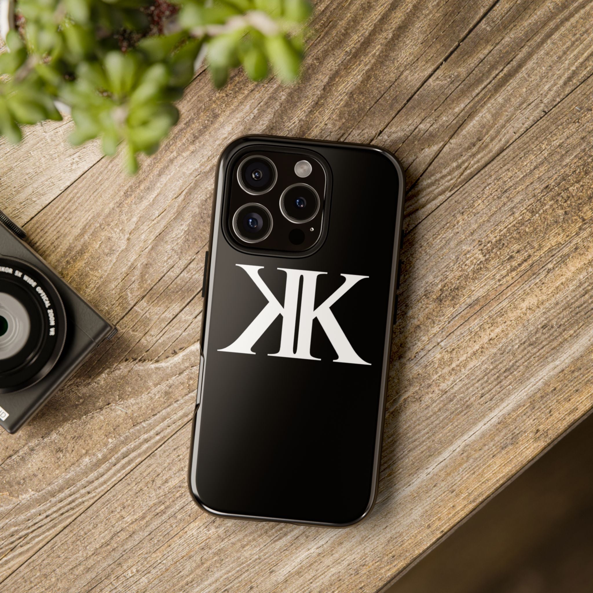 Monogram KK Phone Case BLACK — Tough Protective iPhone Cover