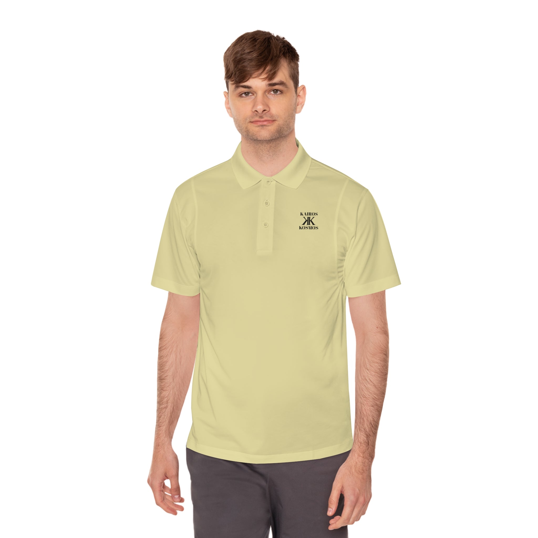 Classic Men’s Sport Polo — Minimalist Kairos Kosmos Logo Chest Shirt
