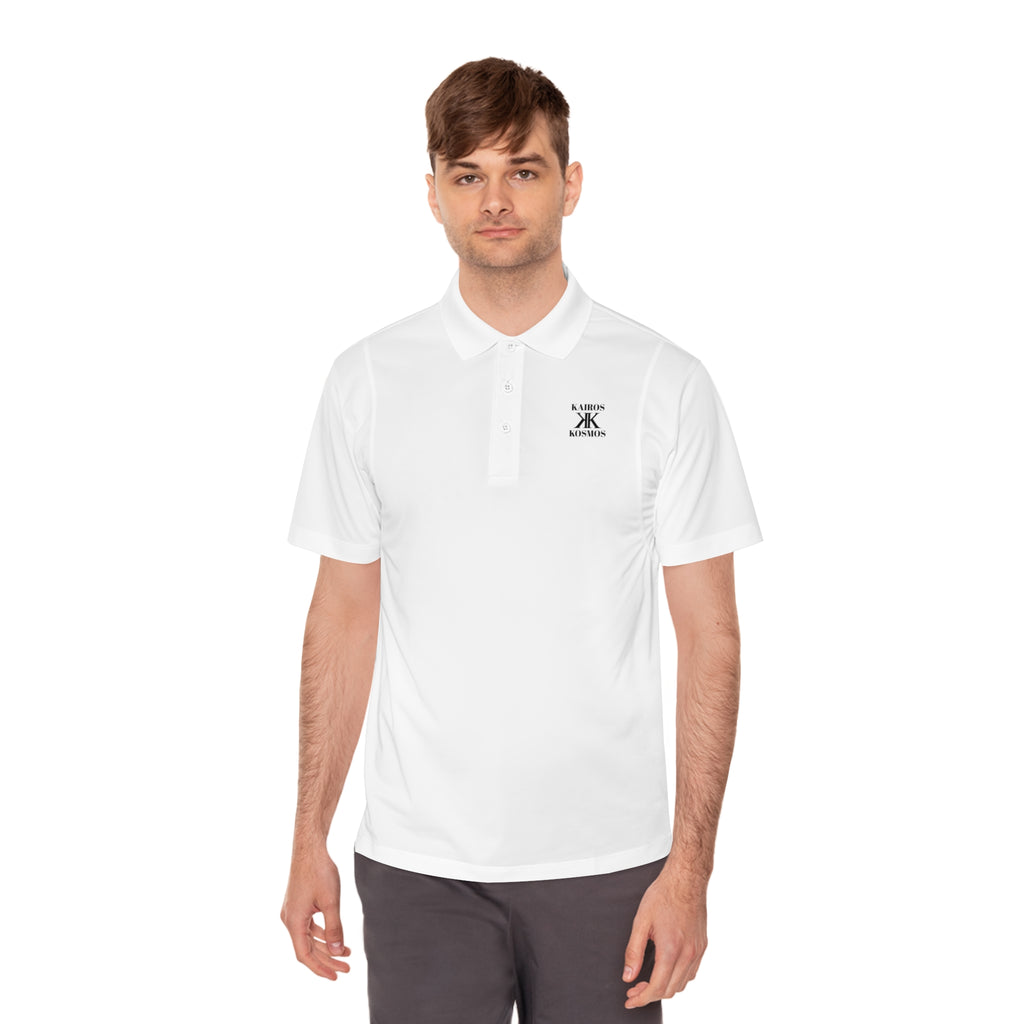 Classic Men’s Sport Polo — Minimalist Kairos Kosmos Logo Chest Shirt