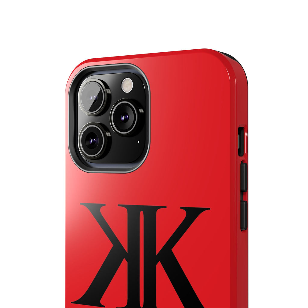 Monogram 'KK' RED Tough Phone Case — Minimal Black Initials Protective Cover