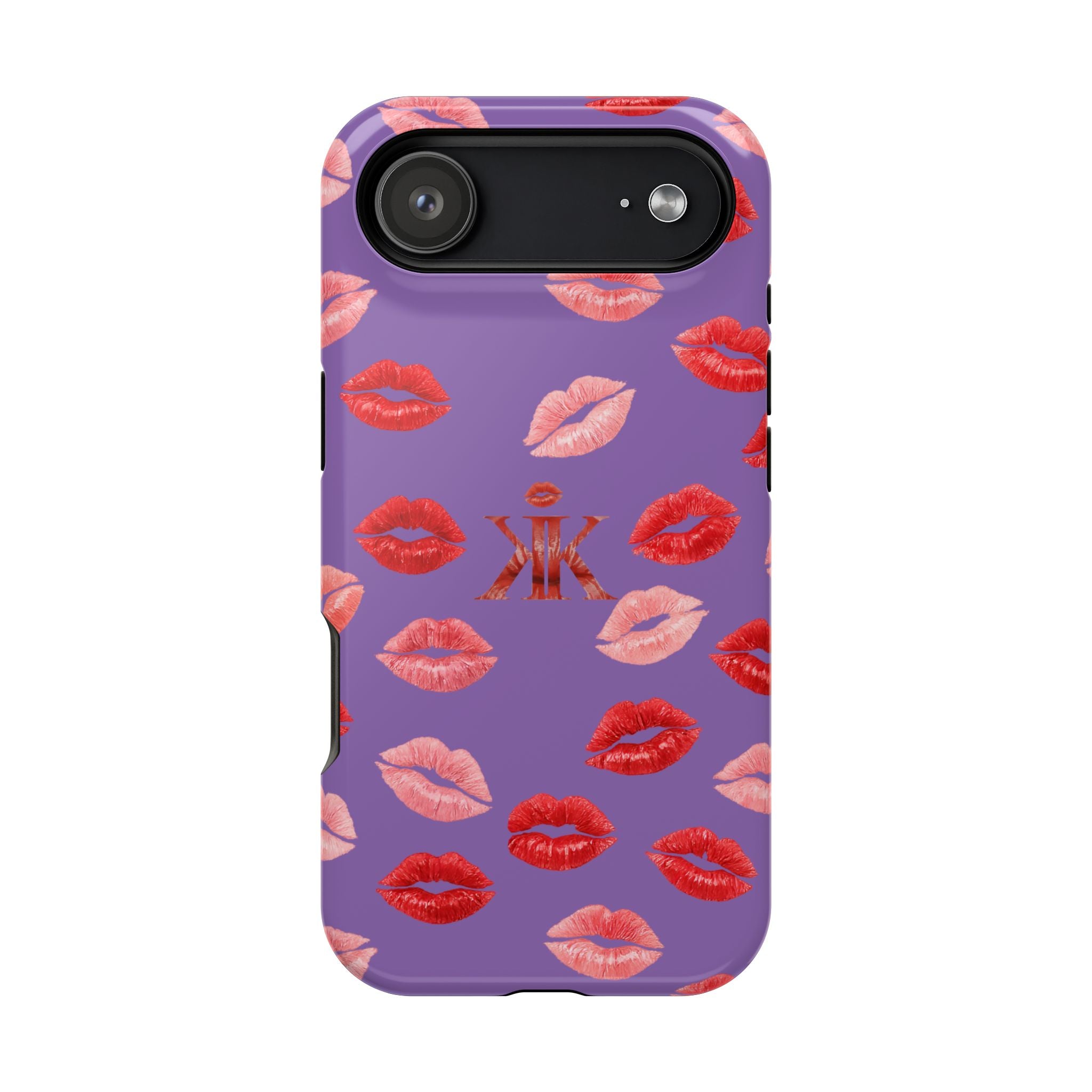 Psyche Collection Light Purple - Kiss Pattern Magnetic Impact Phone Case
