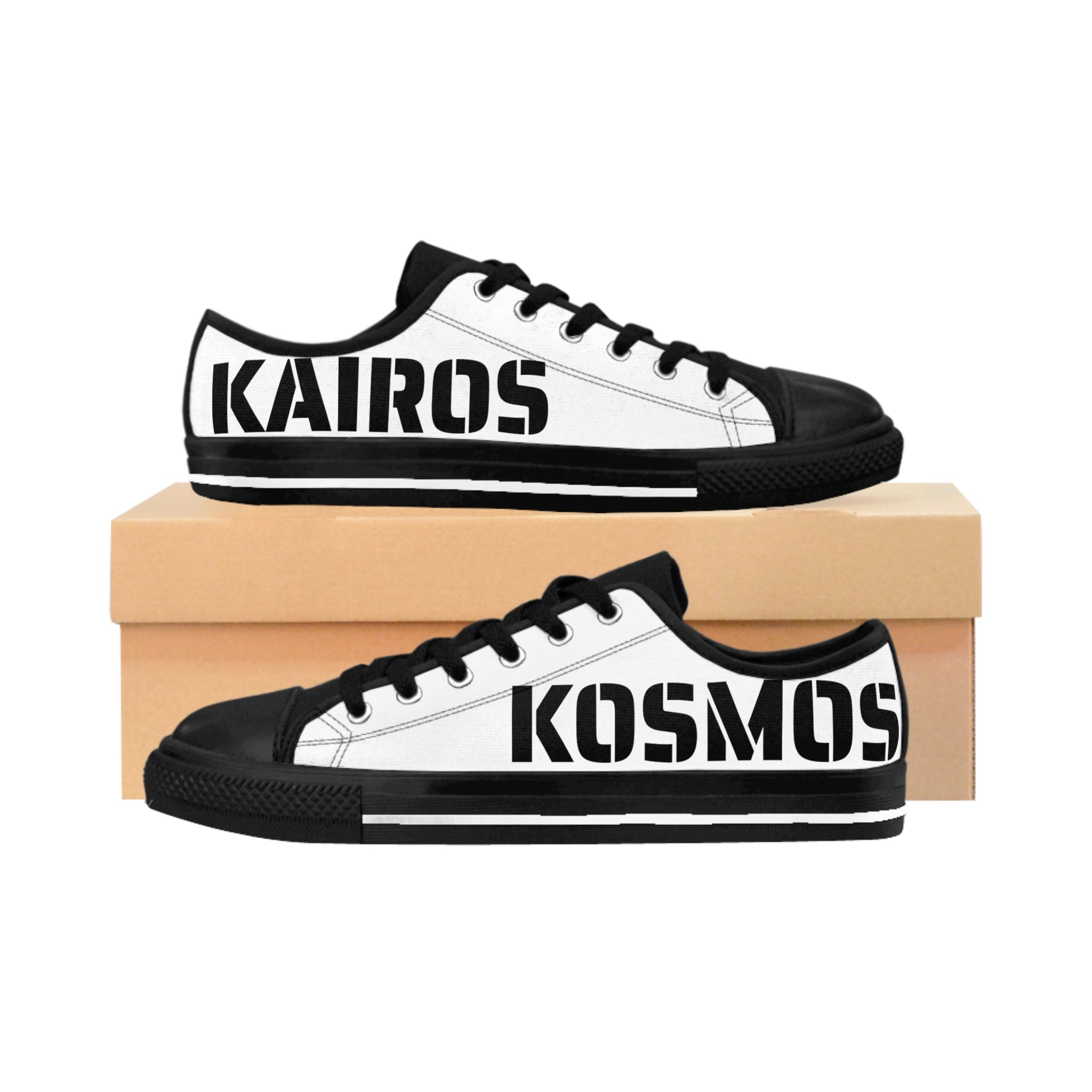 Kairos Kosmos Men’s Sneakers — Bold Black & White Streetwear Shoes