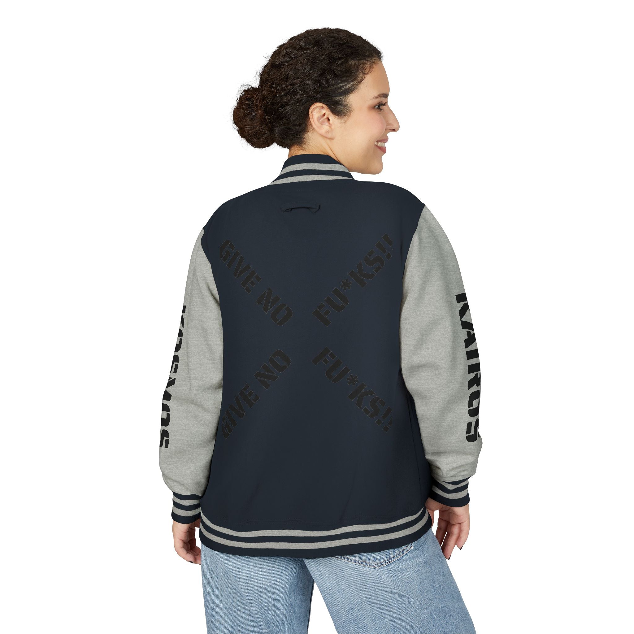 Letterman Jacket — "Give No Fu*ks" Bold Varsity Bomber