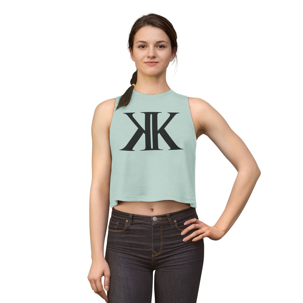 Women's Crop Top with Minimal Double K Logo – Stylish Monogram Tank