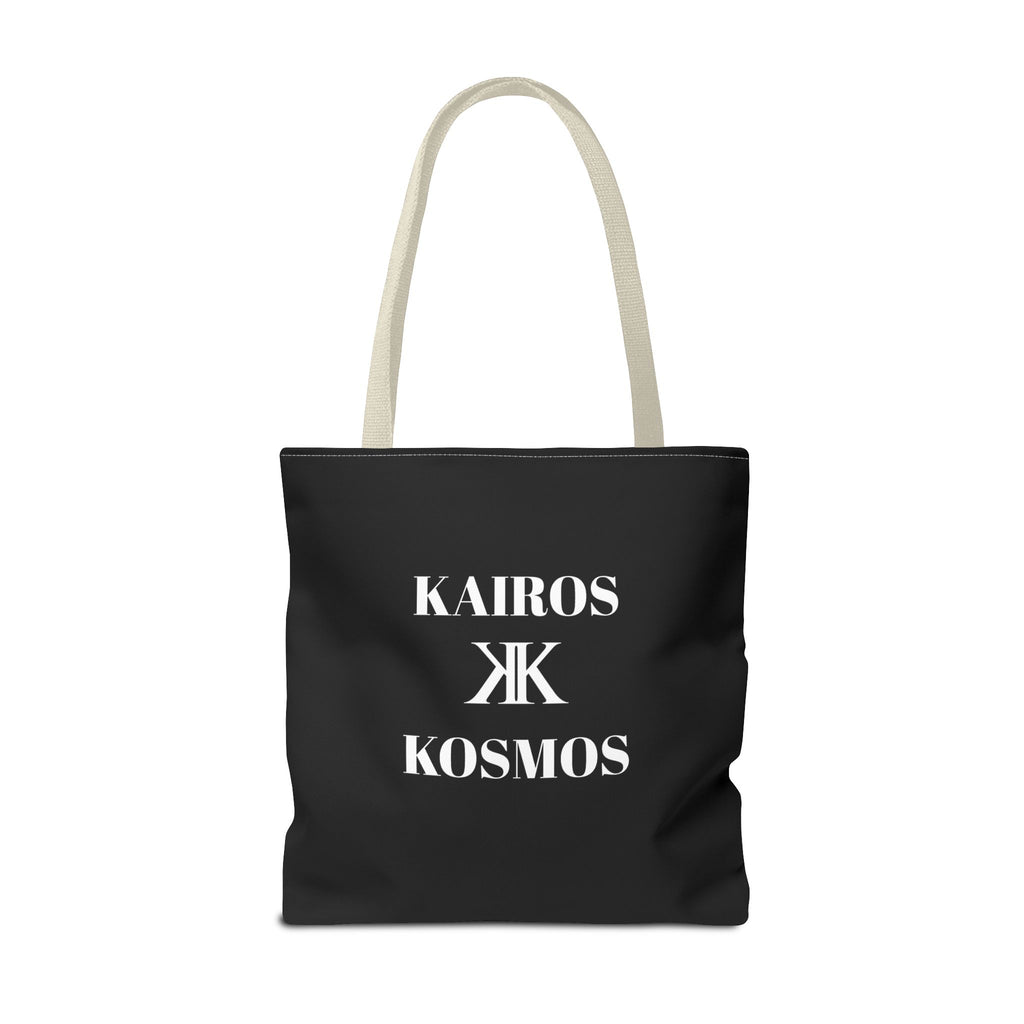 Kairos Kosmos BLACK Tote Bag – Minimalist Monogram Tote