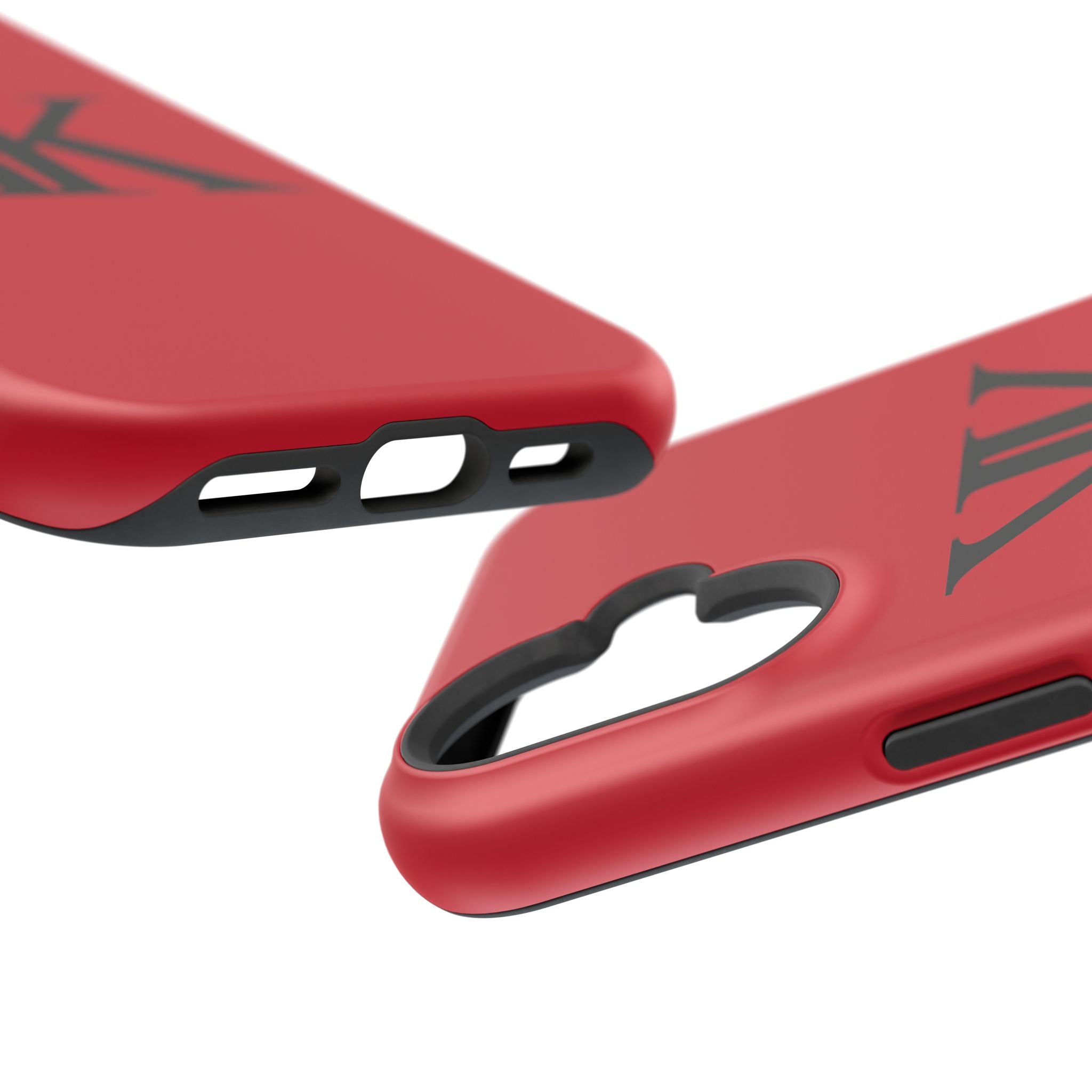 Magnetic Impact-Resistant RED Case with Bold KK Monogram