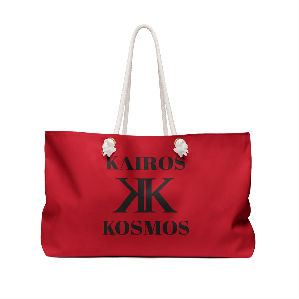 Kairos Kosmos RED Weekender Bag — Oversized Travel Tote with Rope Handles