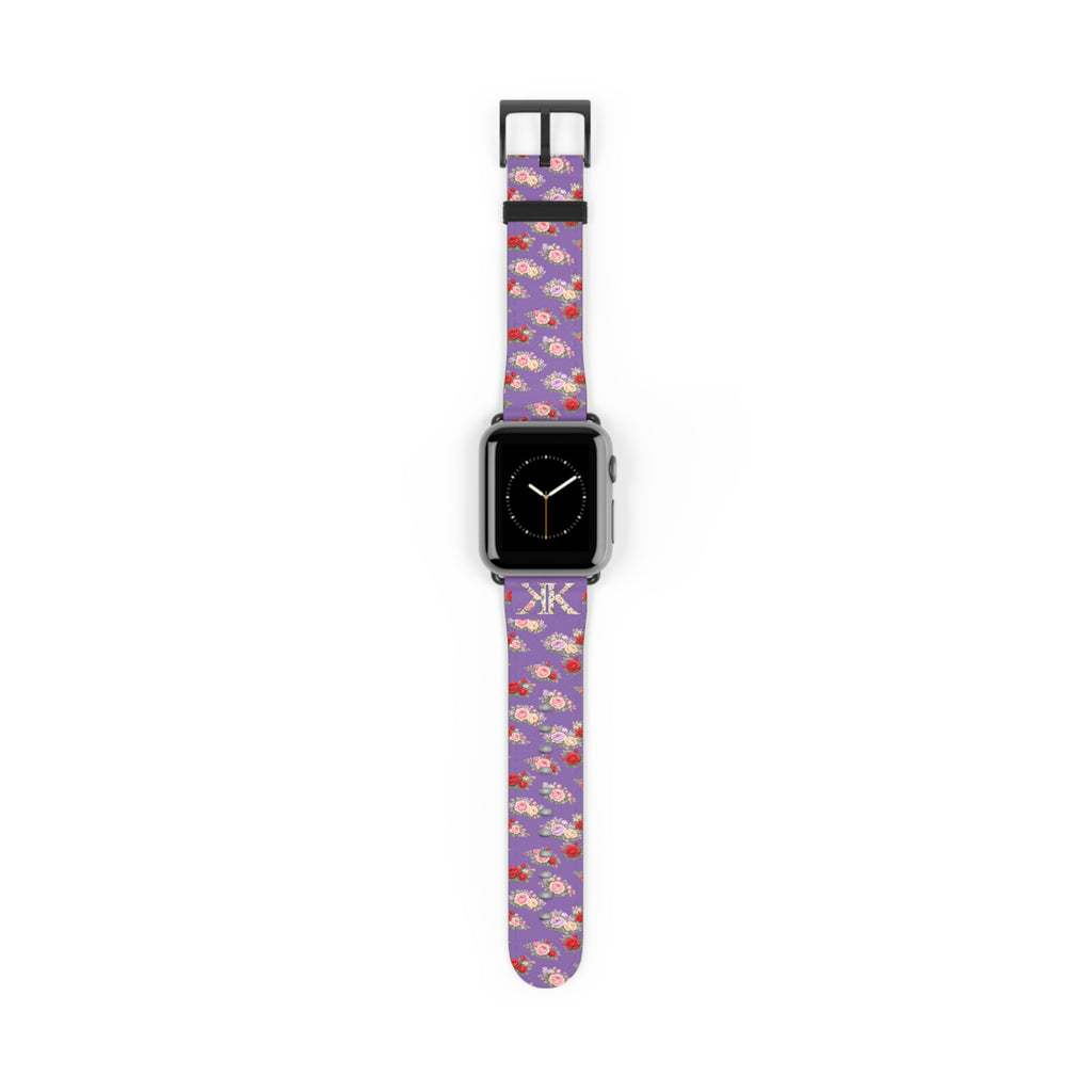 Anthos Collection Light Purple Floral Vintage Watch Band —  Apple Watch Strap