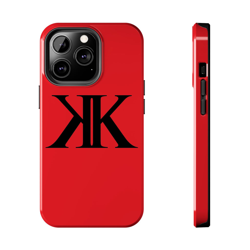Monogram 'KK' RED Tough Phone Case — Minimal Black Initials Protective Cover