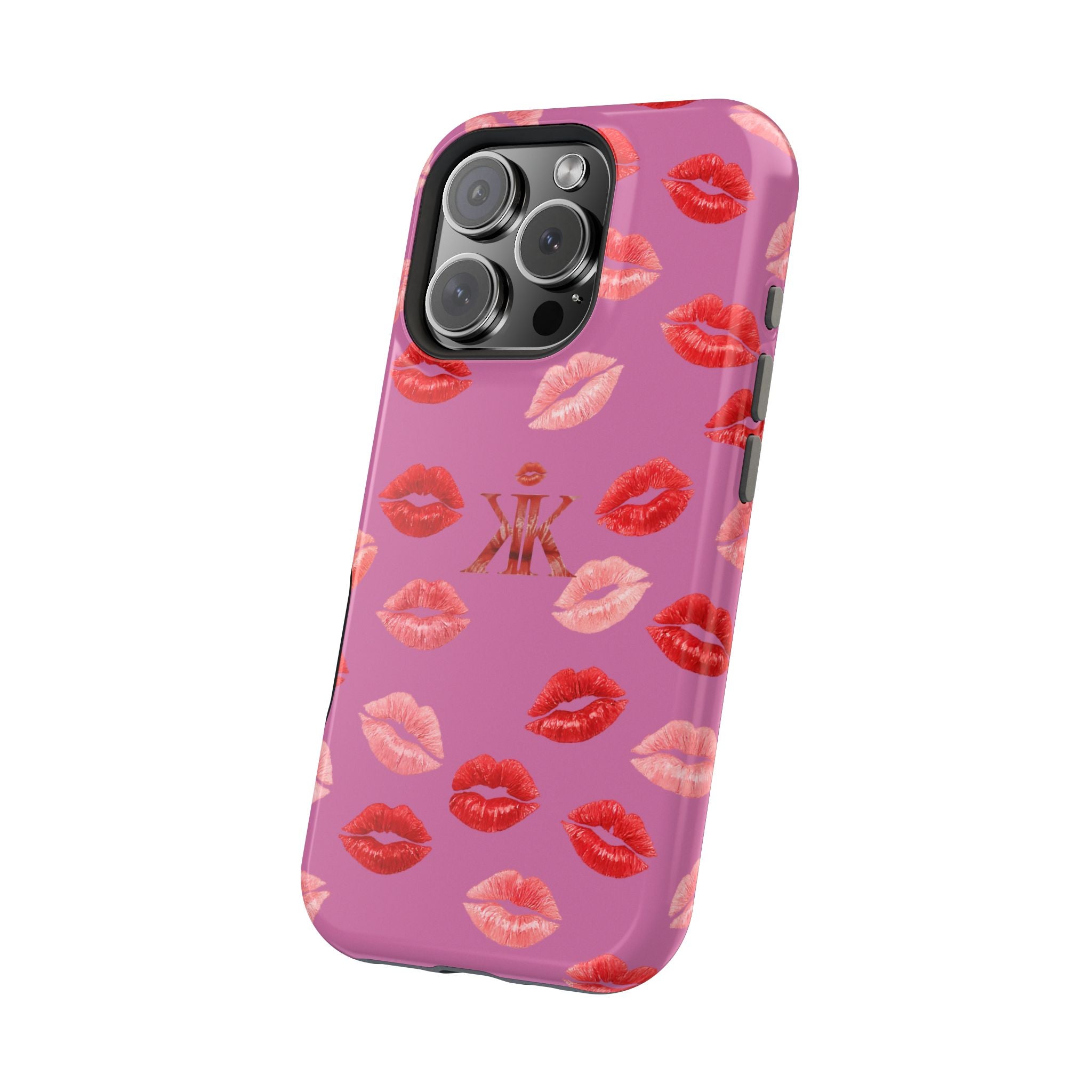 Psyche Collection Light Pink - Kiss Pattern Magnetic Impact Phone Case