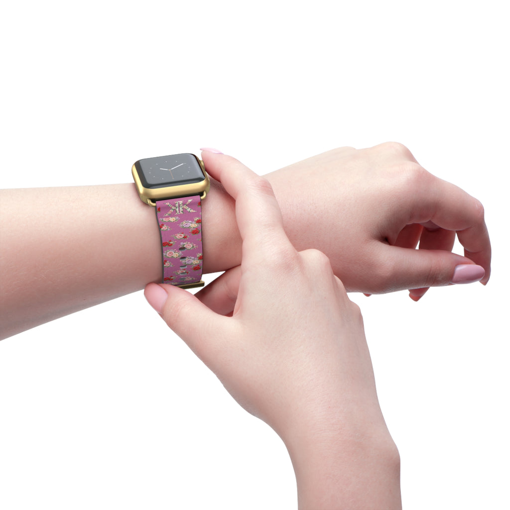Anthos Collection Light Pink Floral Vintage Watch Band — Apple Watch Strap