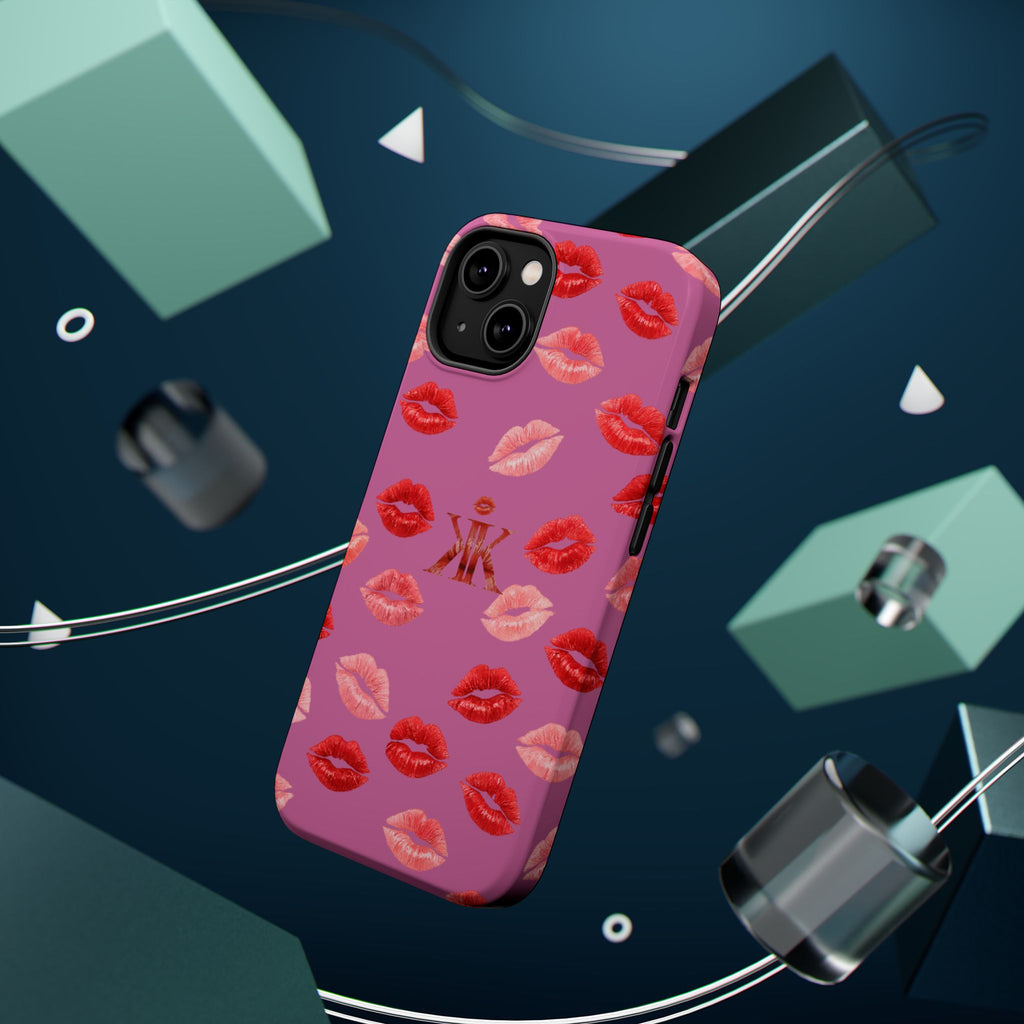 Psyche Collection Light Pink - Kiss Pattern Magnetic Impact Phone Case