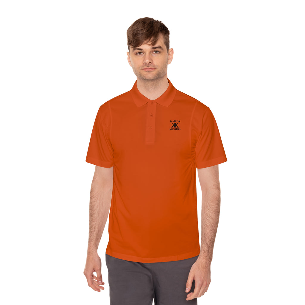 Classic Men’s Sport Polo — Minimalist Kairos Kosmos Logo Chest Shirt