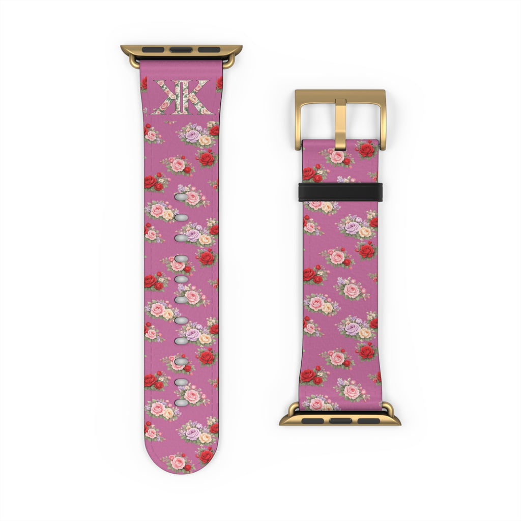Anthos Collection Light Pink Floral Vintage Watch Band — Apple Watch Strap