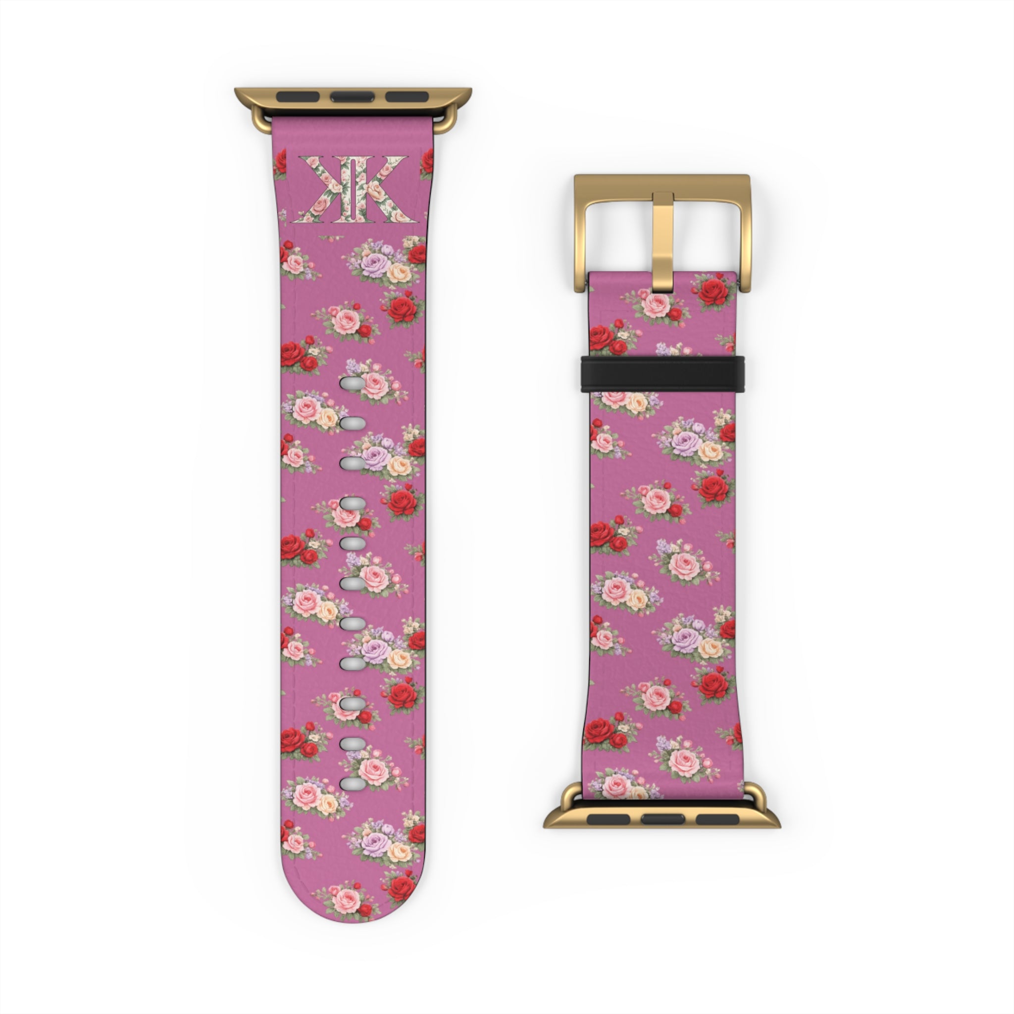 Anthos Collection Light Pink Floral Vintage Watch Band — Apple Watch Strap
