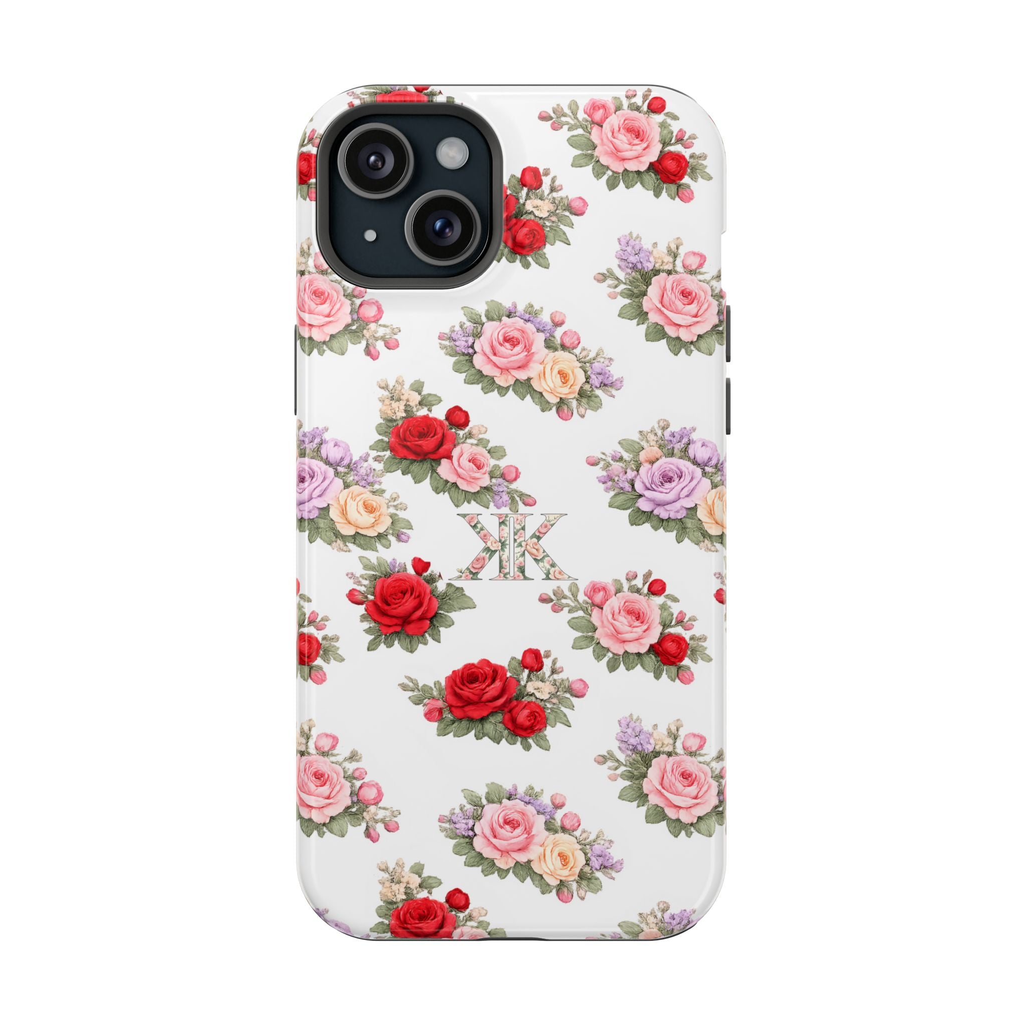 Anthos Collection Vintage Floral Rose Pattern Magnetic Impact-Resistant Phone Case