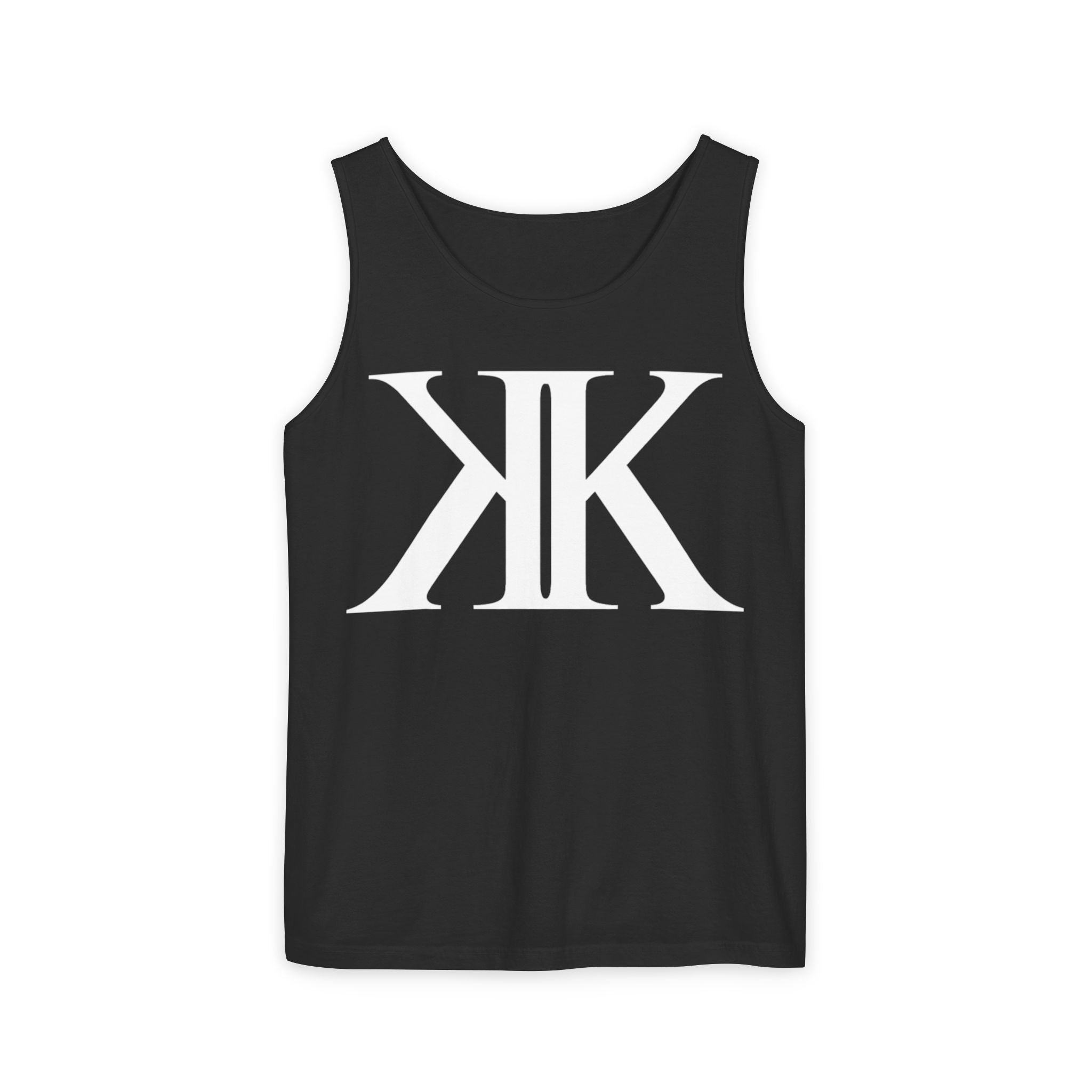 KK Monogram BLACK Tank Top — Bold Double K Logo Graphic Tank